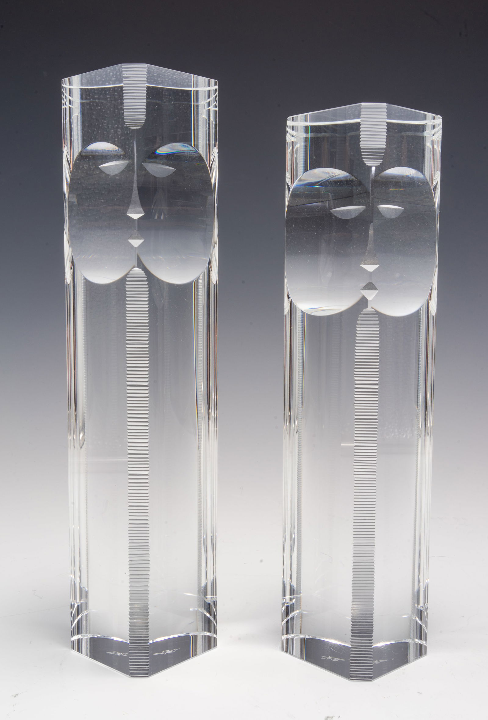 Fumio Sasa for Hoya Crystal Face Sculpture Pair. (1 of 2)
