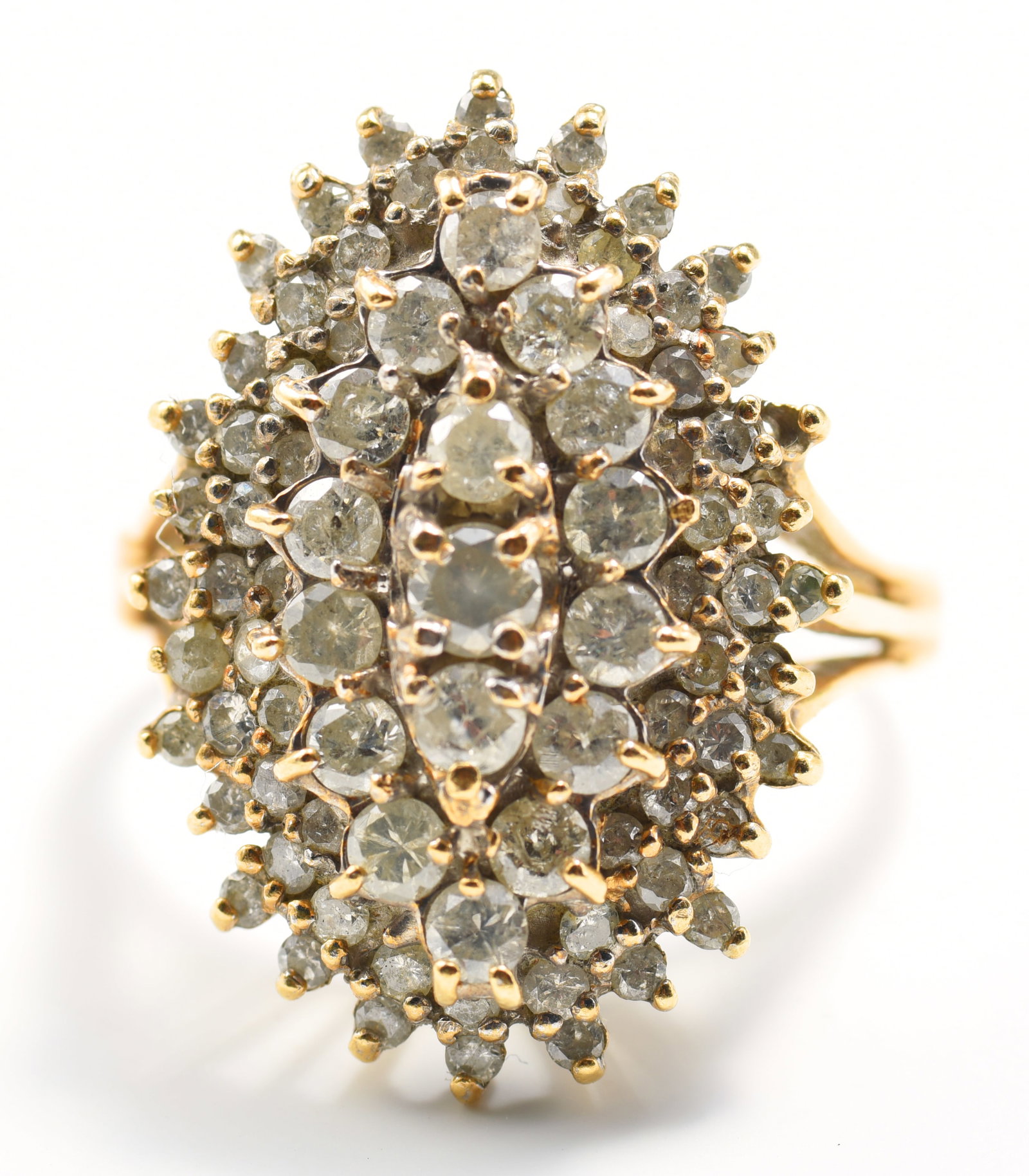 14K Gold Ring w/ Many Small Diamonds. (1 of 3)