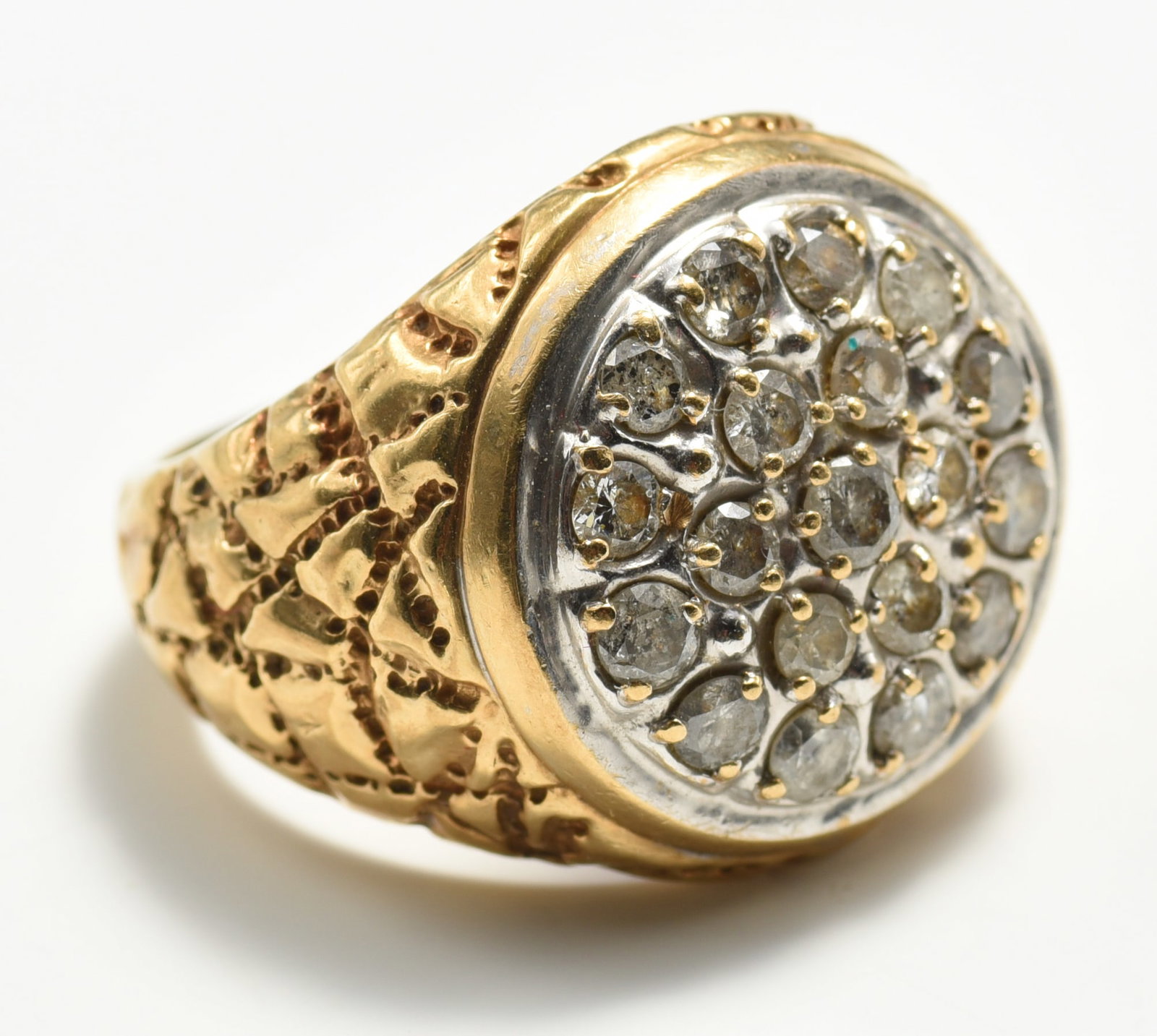 10K Gold and Diamond Mens' Ring. (1 of 4)