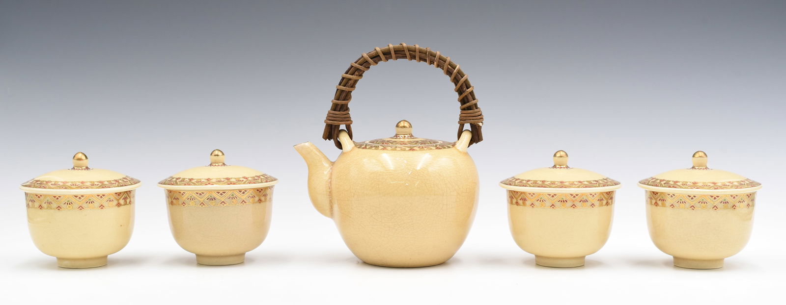 5 Pc. Japanese Satsuma Style Porcelain Tea Set. (1 of 5)