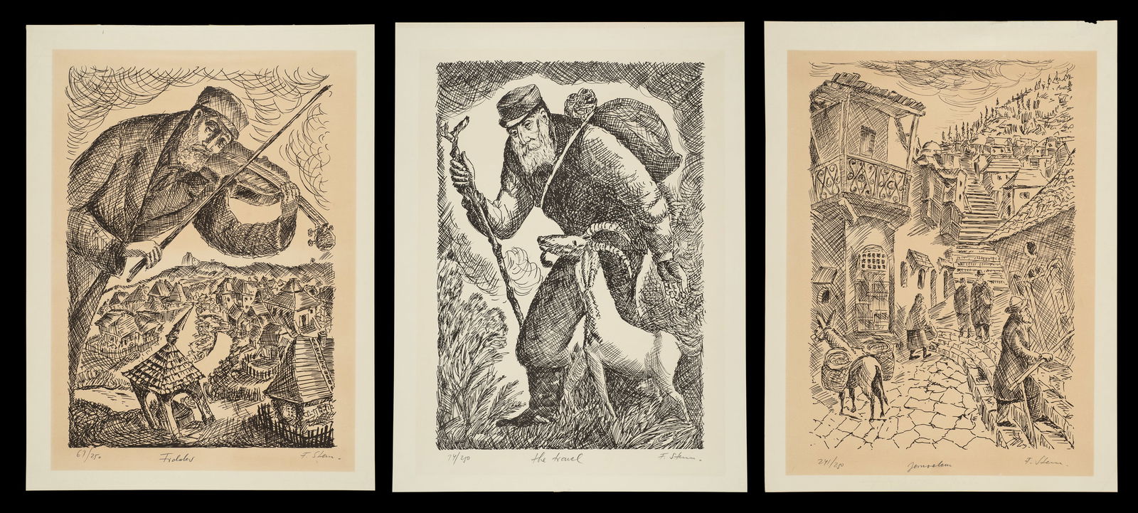 Lot of 11 Lithographs, Sgd. F. Stern. (1 of 10)