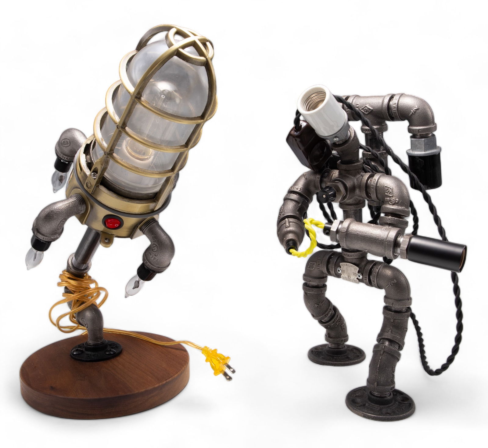 Lot of 2 Lamps Made From Pipes- Rocket & Soldier. (1 of 5)