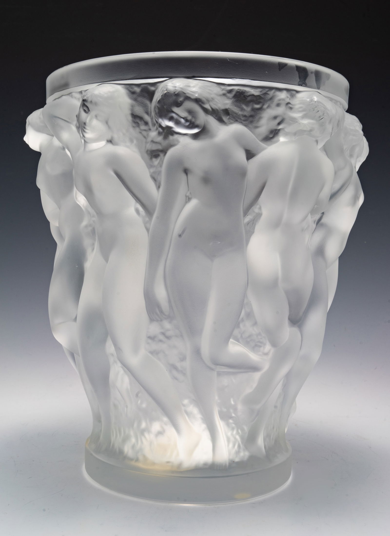 Lalique Crystal "Bacchantes" Vase w/ Nudes. (1 of 6)