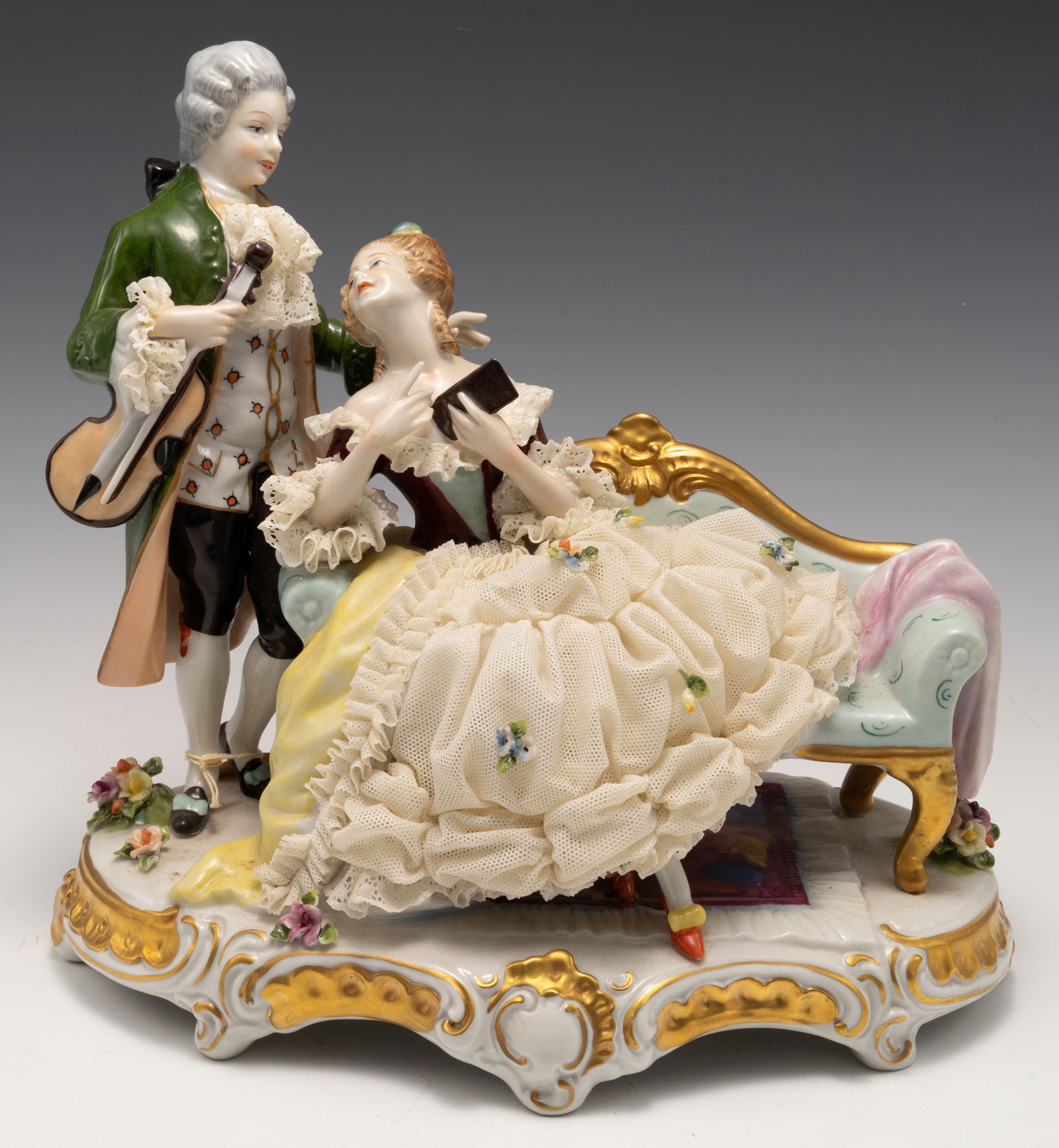 Unterweissbach Porcelain Lace Figural Group. (1 of 4)