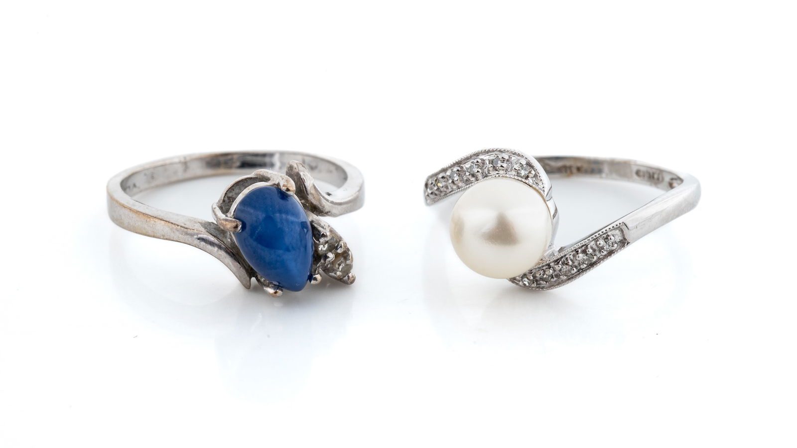 Pair of 10K Gold Rings w/ Diamonds. (1 of 6)