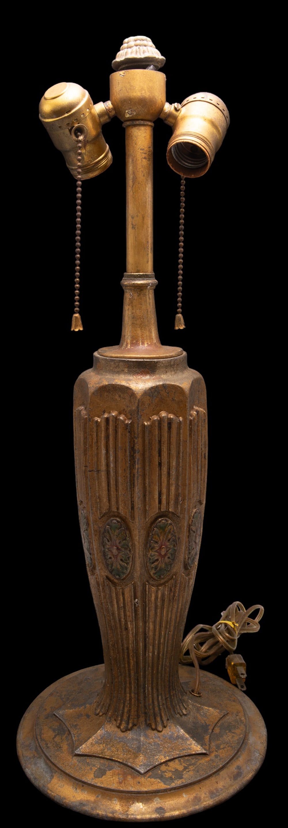 Antique Bronze Colored Metal Table Lamp Base. (1 of 9)