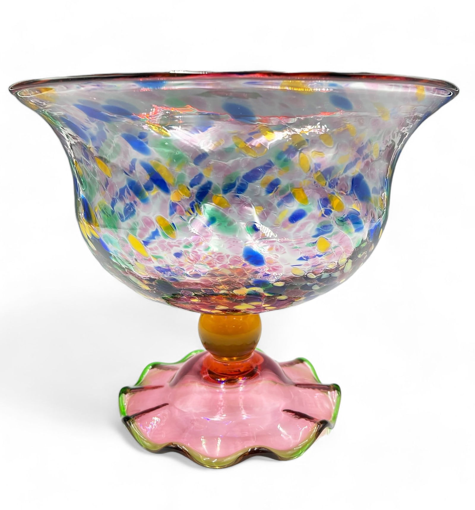 Mackenzie Childs Molten Confetti Lg. Footed Bowl. (1 of 3)