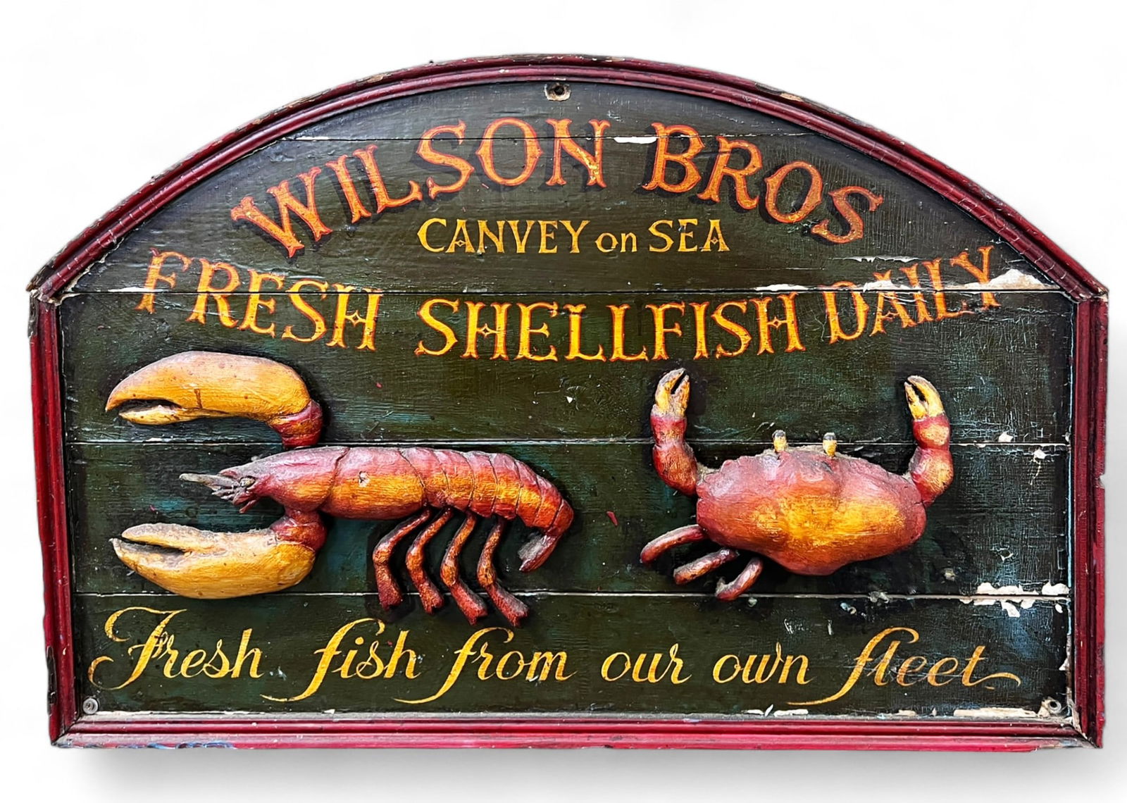 Carved & Painted Seafood Restaurant Sign. (1 of 4)