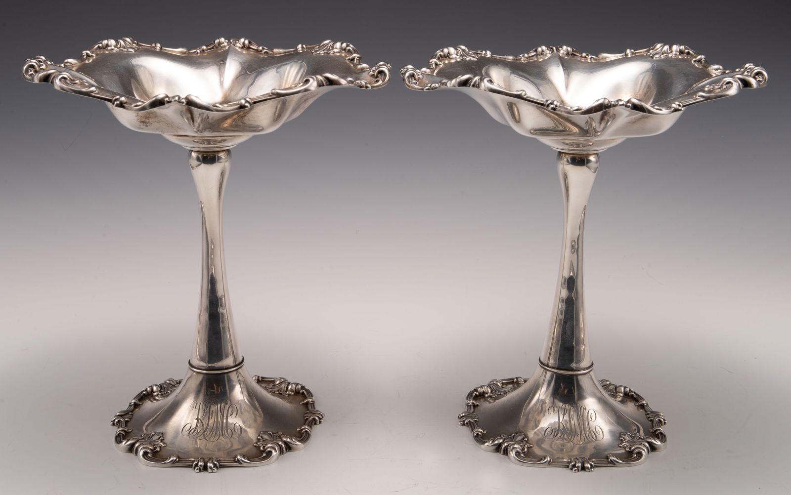 Pair of Frank M. Whiting Sterling Compotes. (1 of 5)