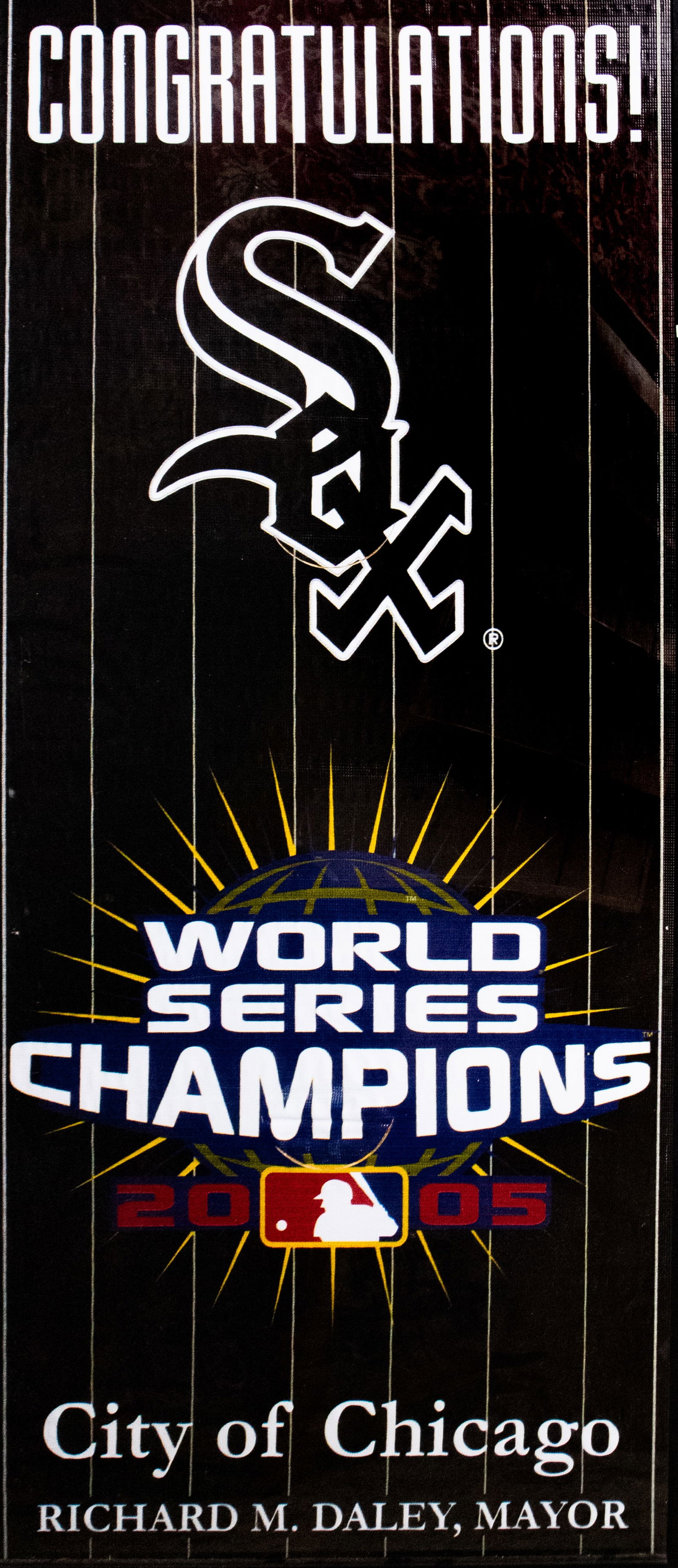 Framed Chicago White Sox Championship Banner. (1 of 1)