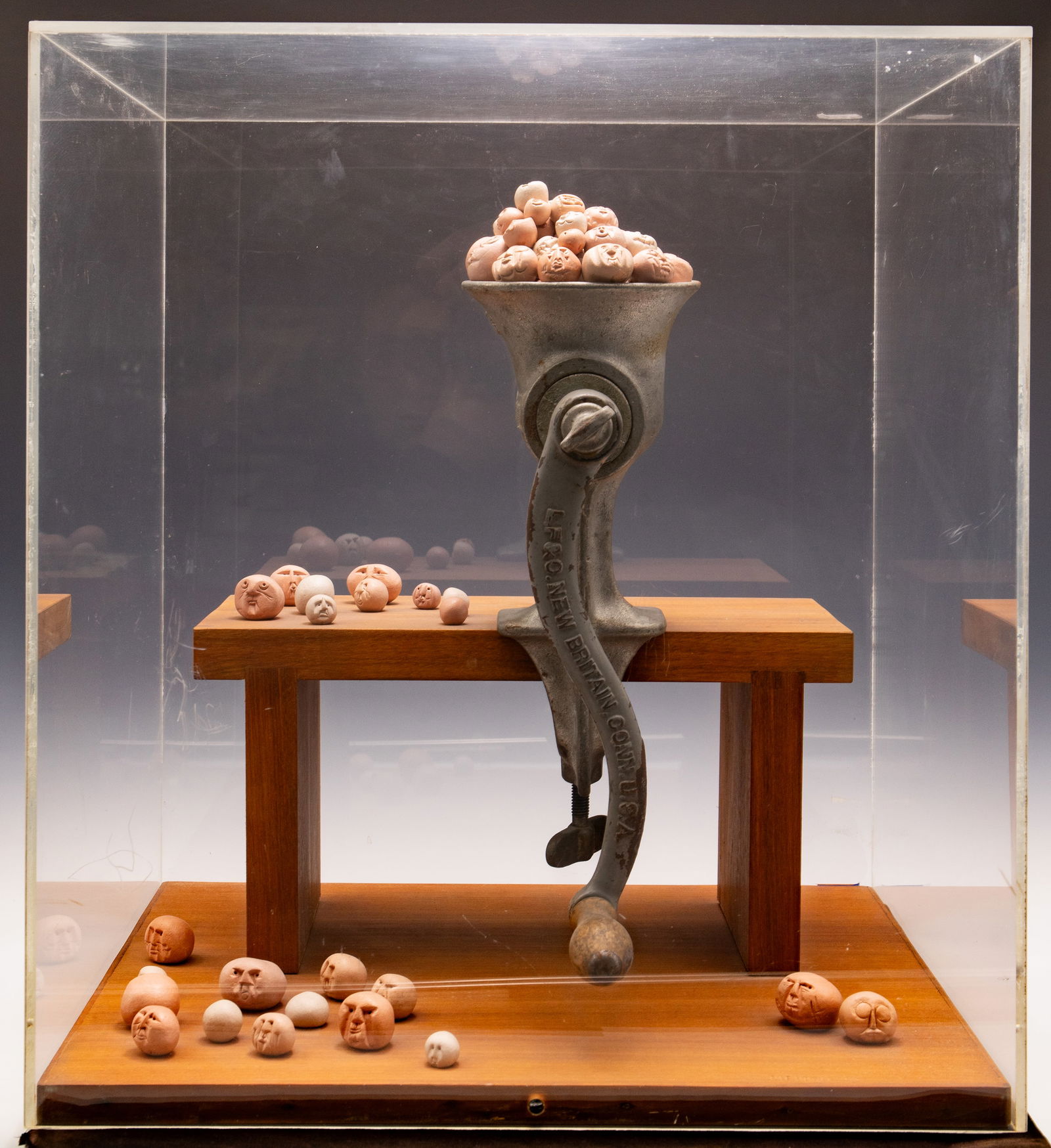 Surrealist Modern Sculpture w/ Meat Grinder, Heads (1 of 9)