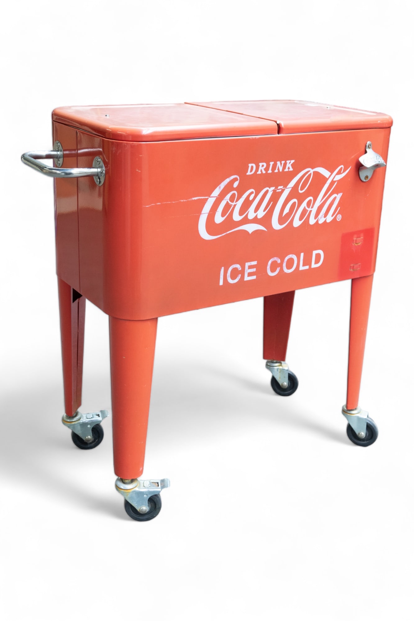Vintage Style Rolling Coca Cola Cooler. (1 of 4)