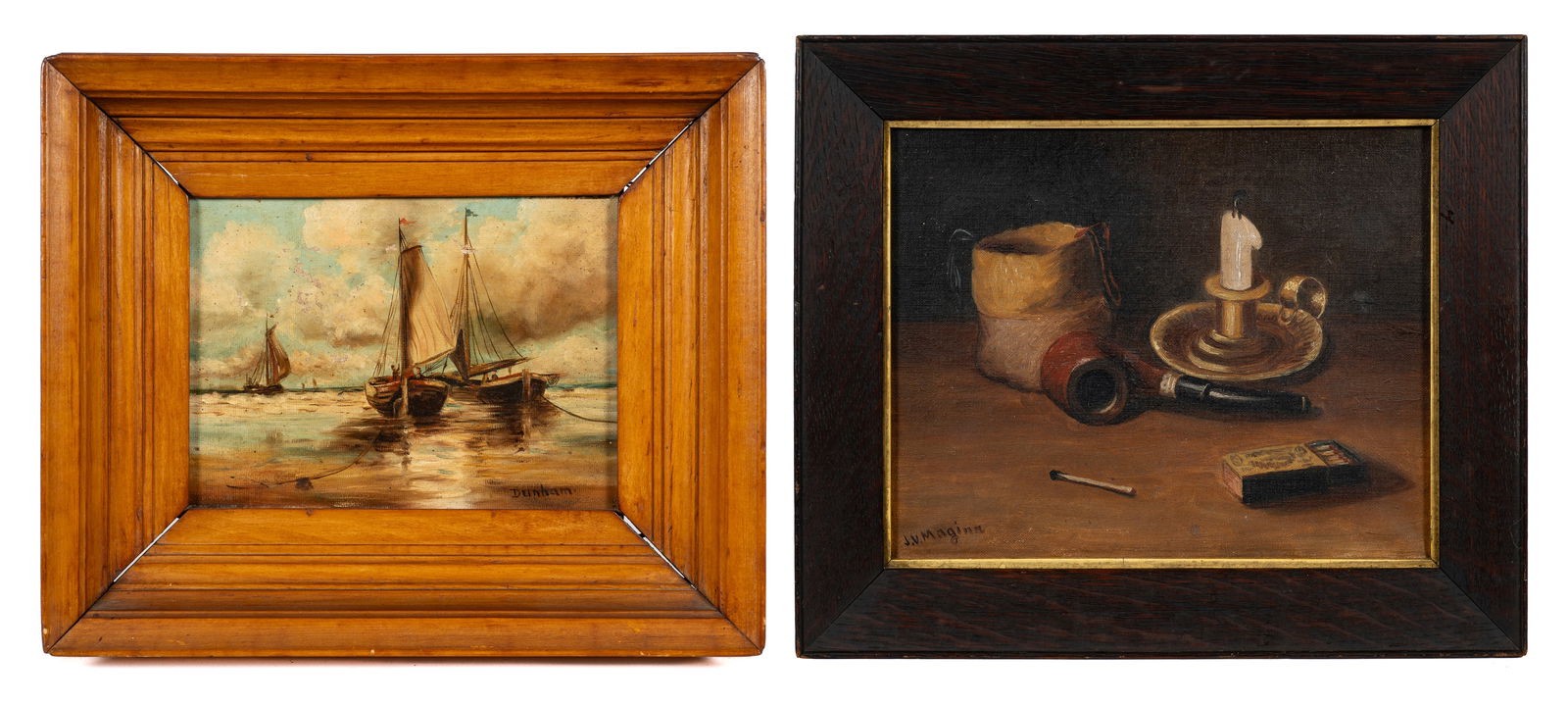 Lot of 2 Framed Antique Paintings. (1 of 10)