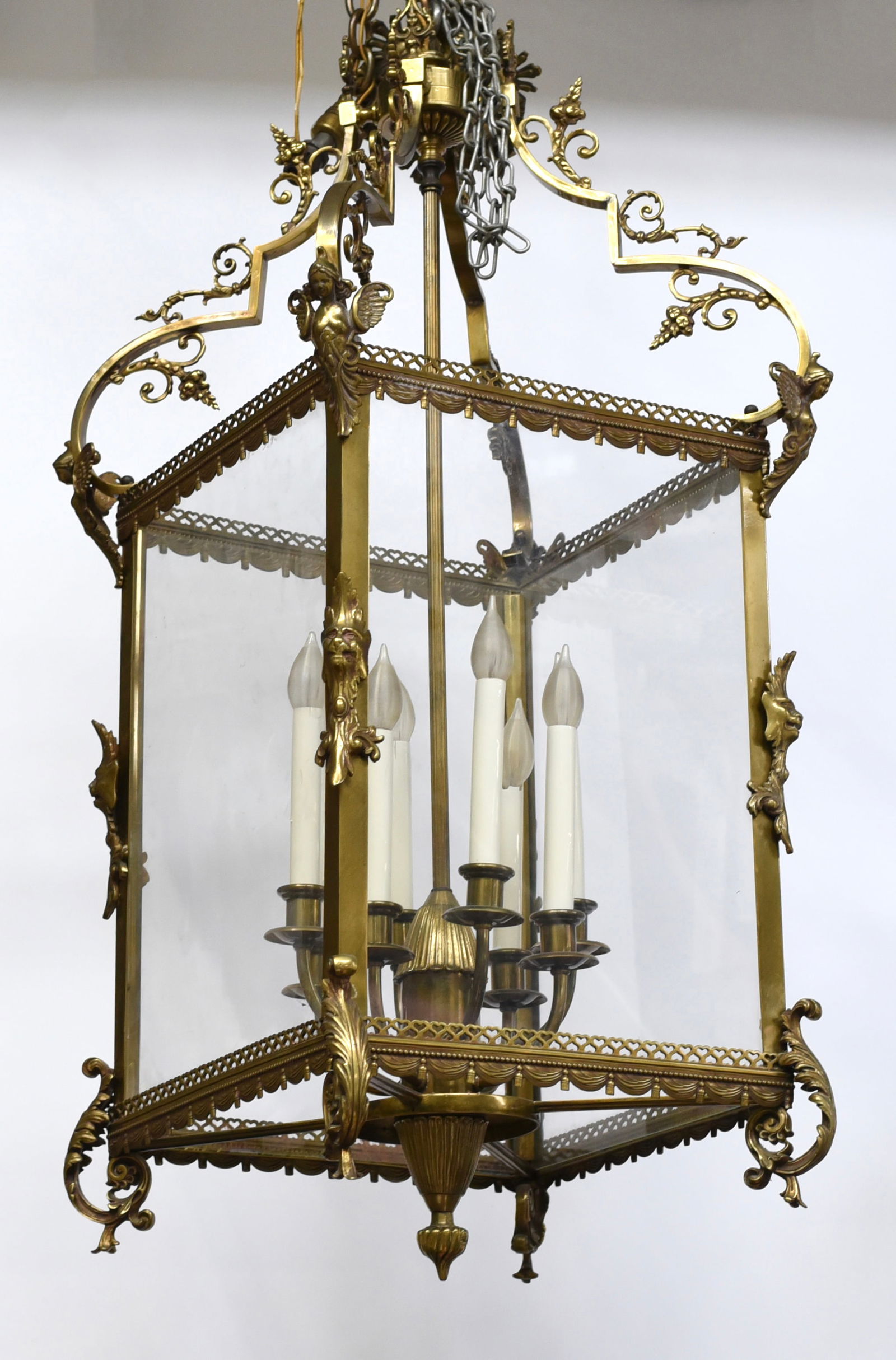 Large Ornate Bronze Lantern Type Light Fixture. (1 of 1)