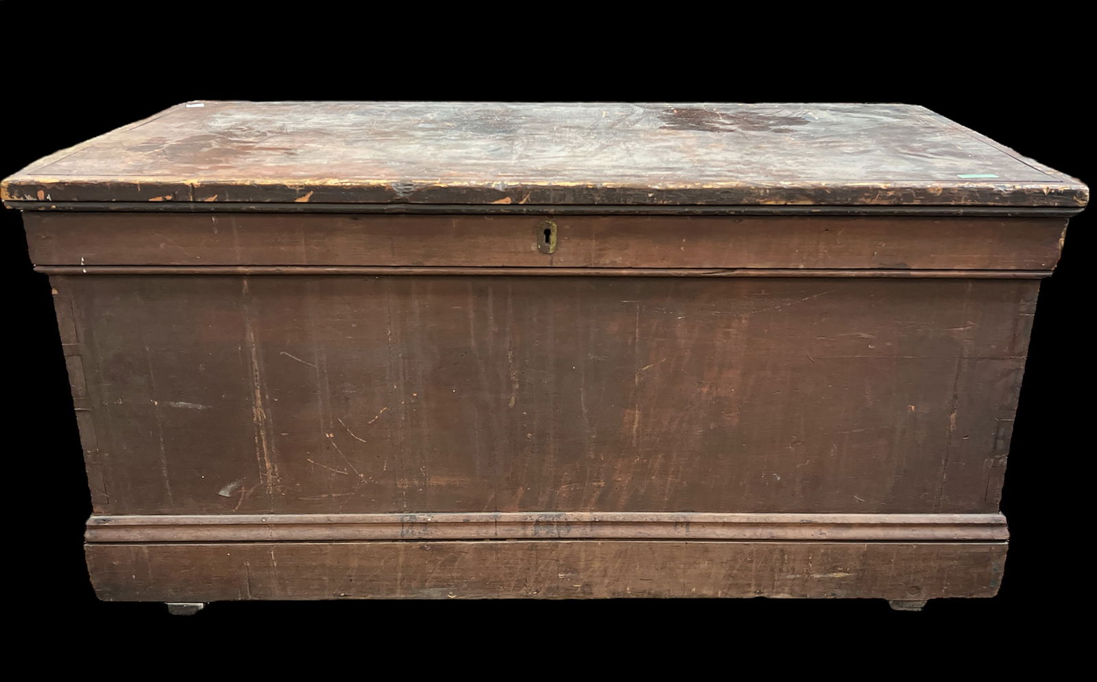 Large Antique Wood Trunk. (1 of 3)