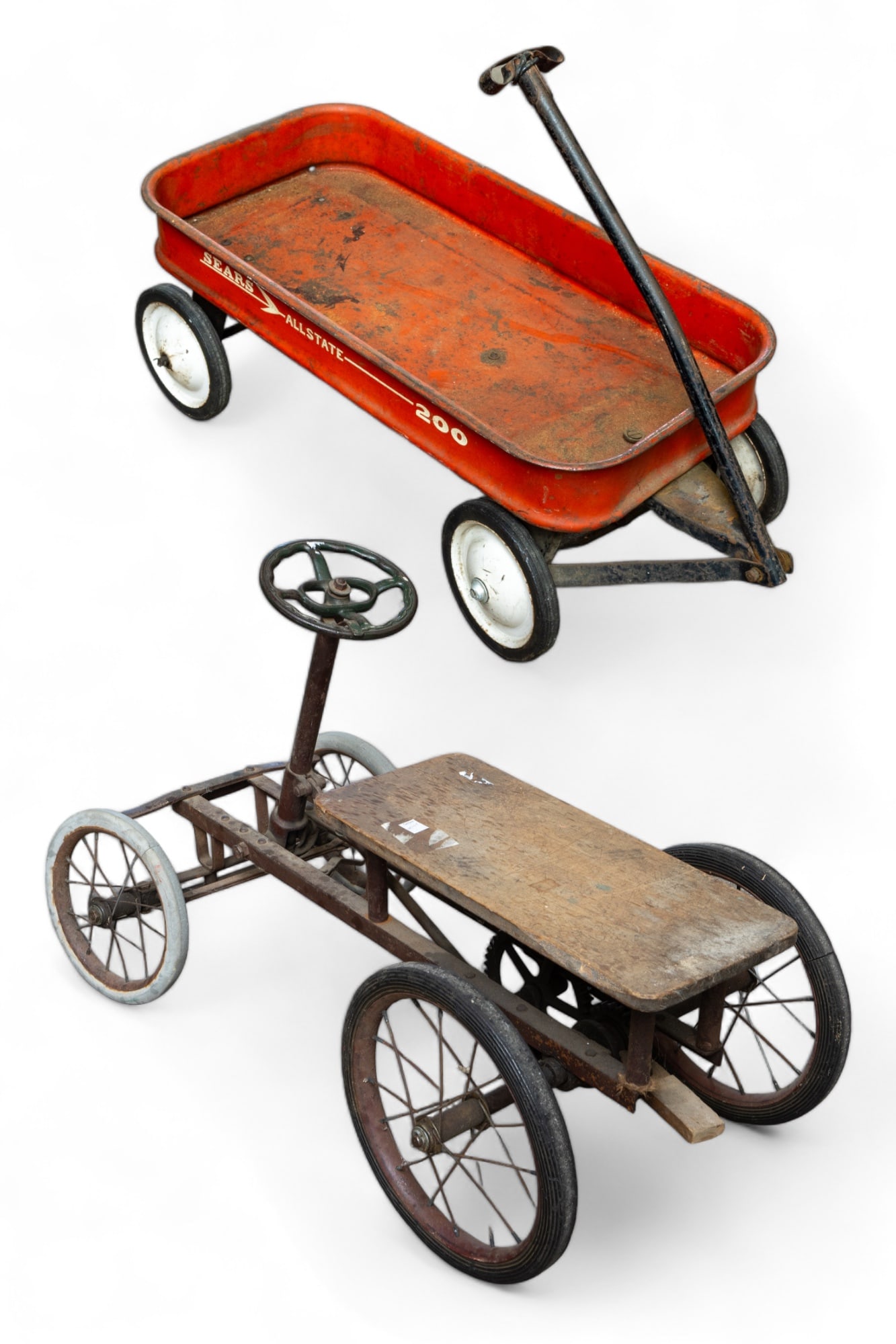 Vintage Child's Car and Wagon. (1 of 3)