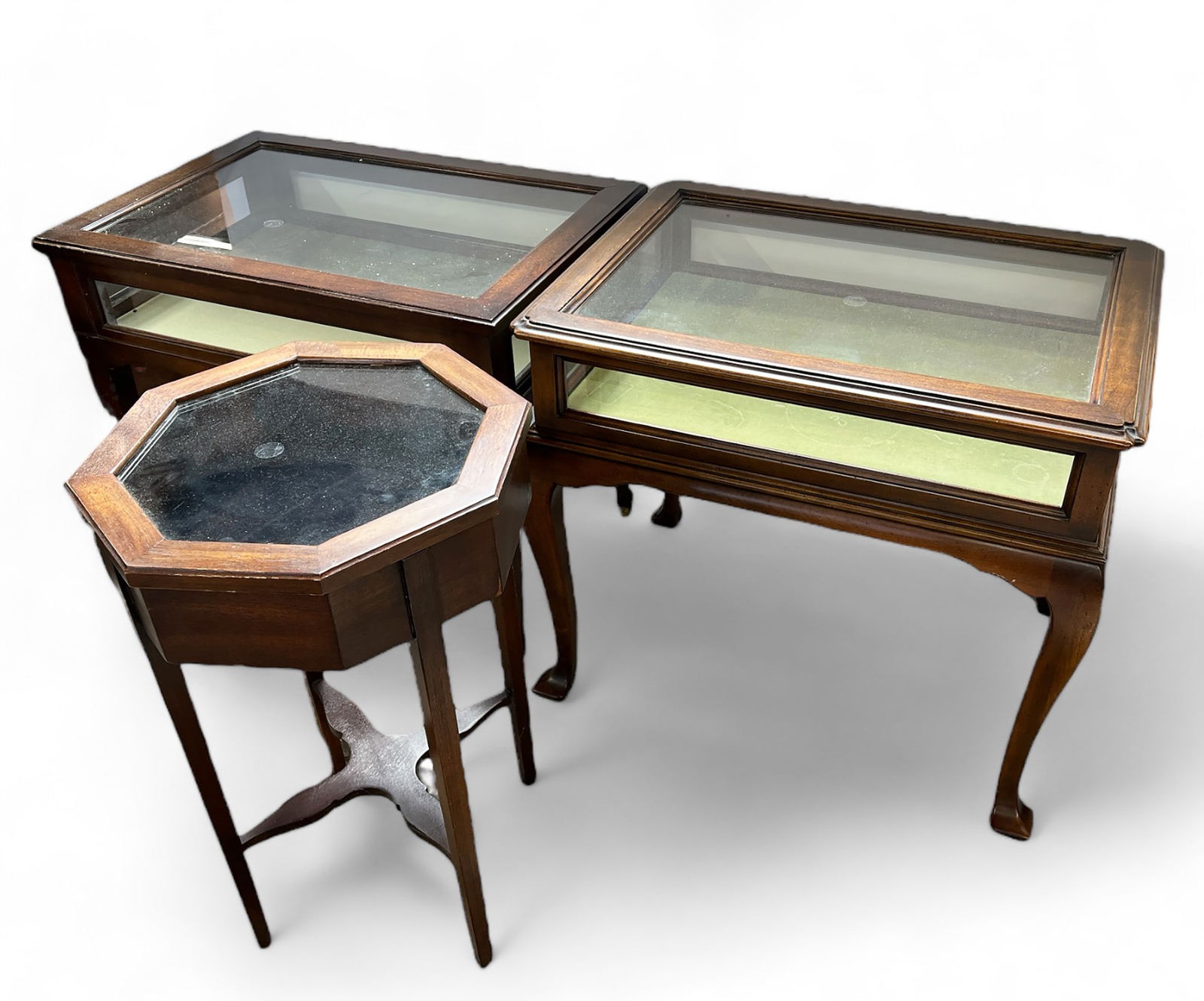 Lot of Three Glass Top Vitrines. (1 of 2)