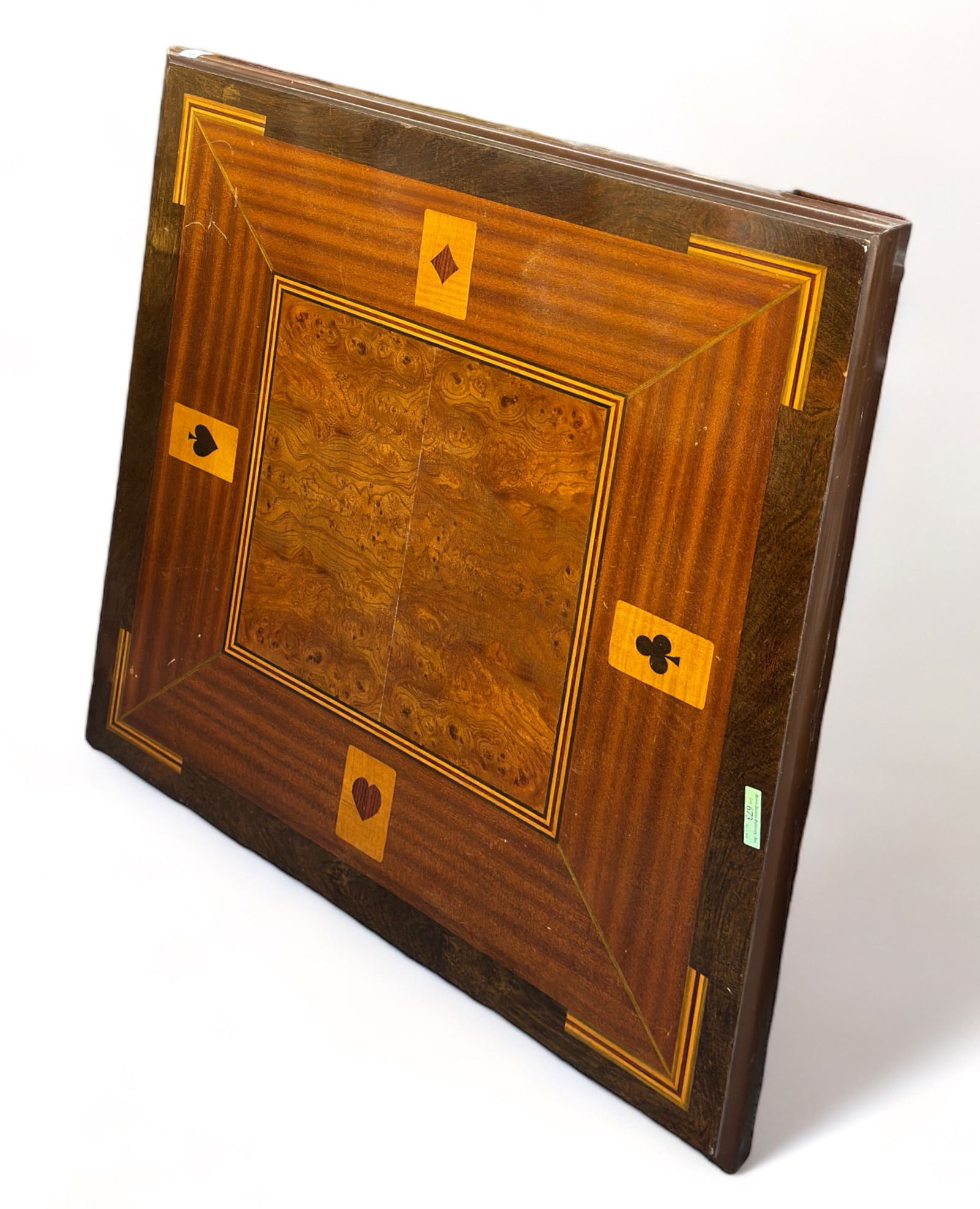 Vintage Folding Card Table with Inlay of Cards. (1 of 1)