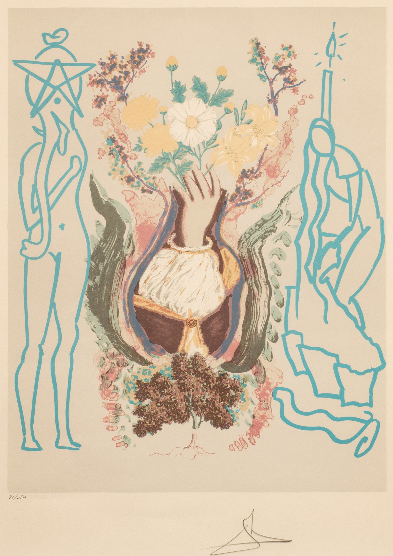 "Renaissance (One of Coins)" Sgd. Dali Lithograph. (1 of 6)