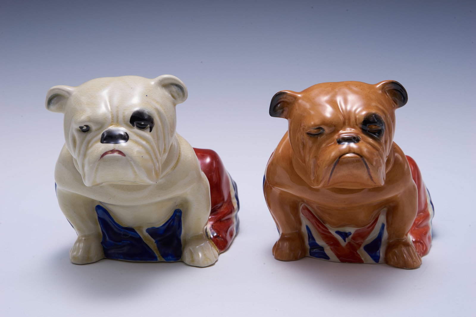 Pair of Royal Doulton Bulldogs w/ British Flags. (1 of 6)