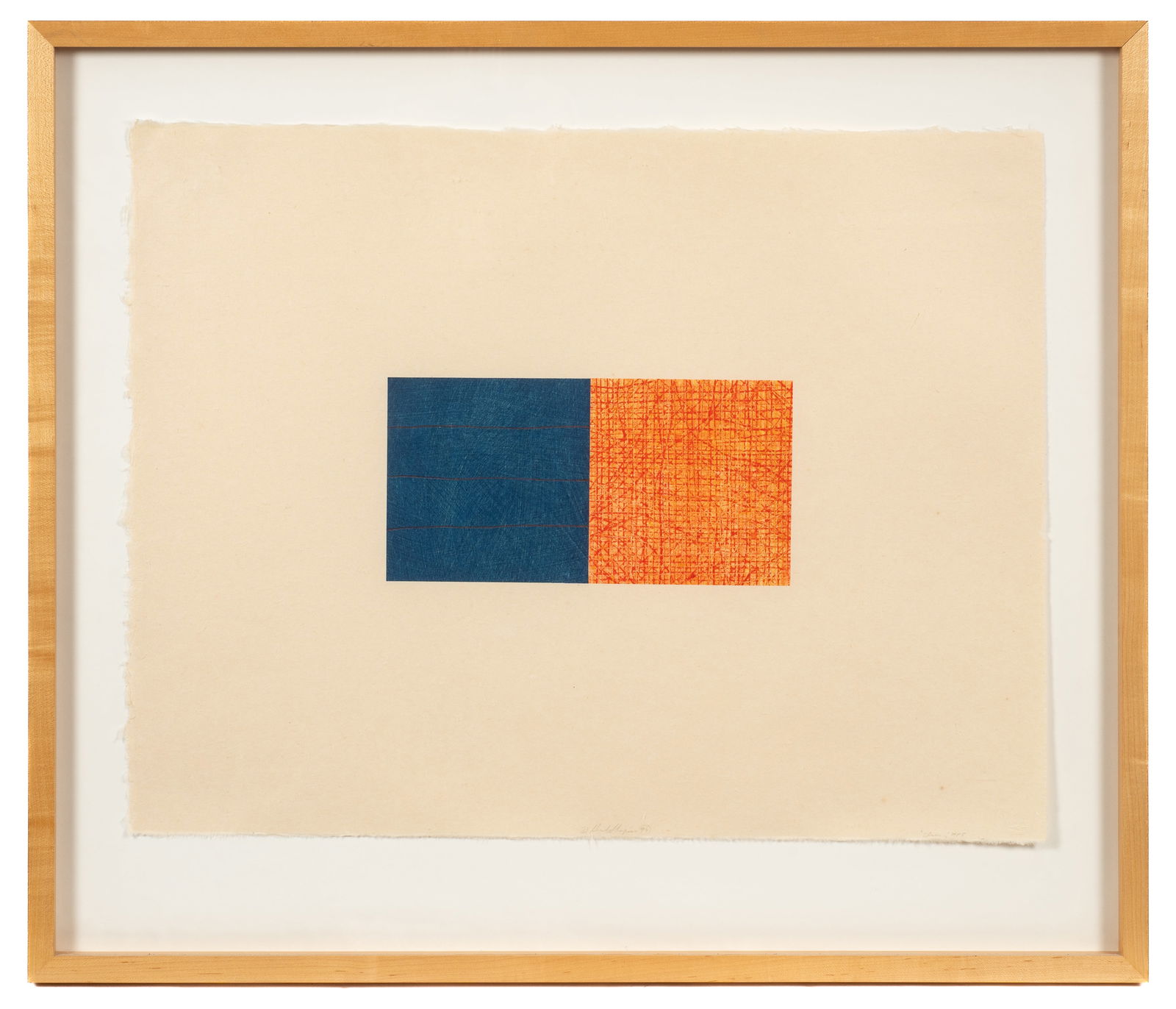 "Clearing MP5", Print by David Shapiro.: David Shapiro (American, 1944-2014). This monoprint with chine colle is pencil signed and titled "Clearing MP5", in its lower margin. It comes with a proof of purchase from Echo Press, IN. The work is