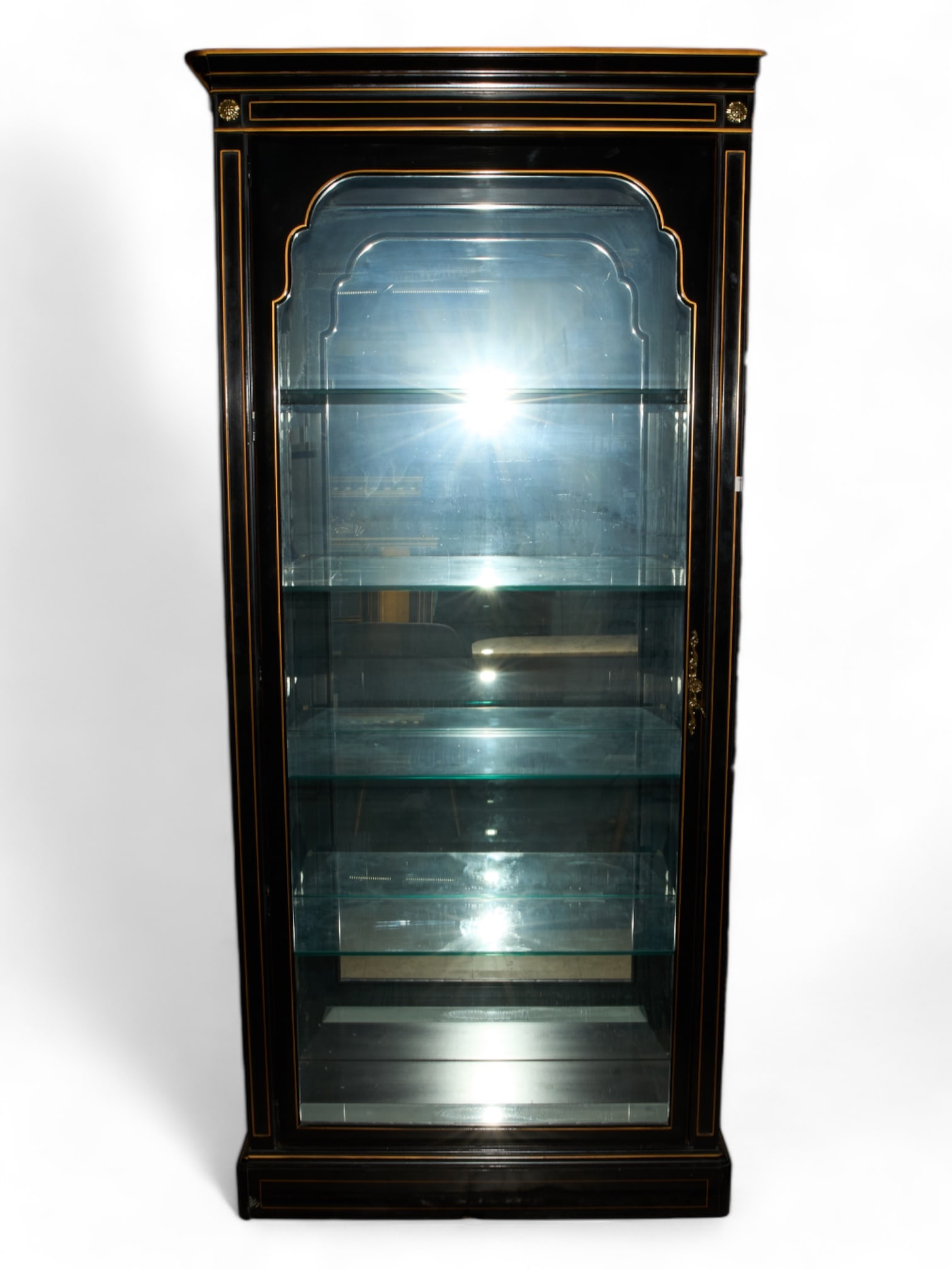 Black & Gold Mirror Backed Display Cabinet- Baker? (1 of 1)