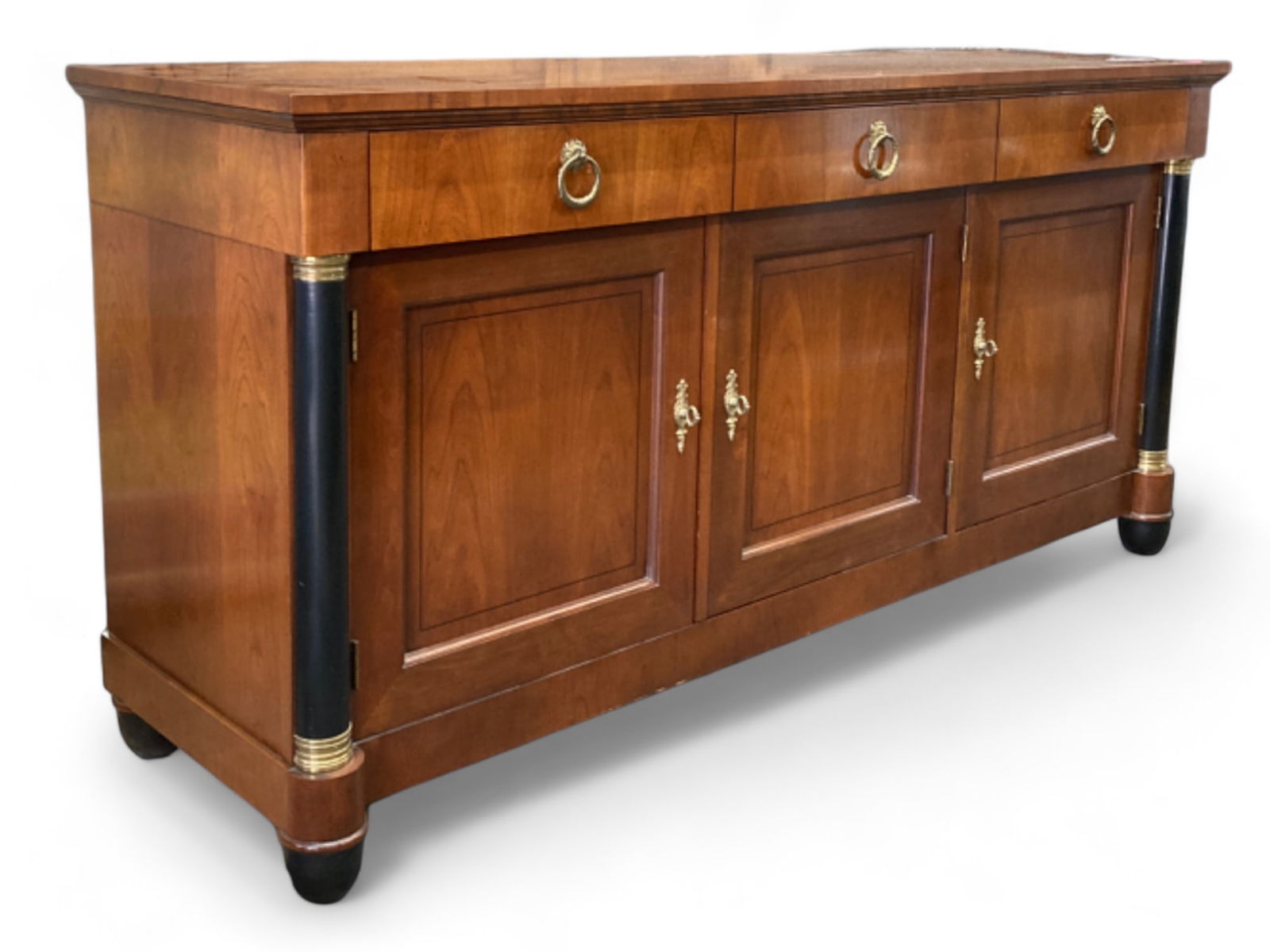 Baker Empire Style Burled Walnut Buffet. (1 of 3)