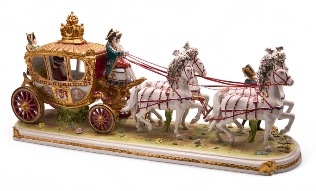 Sitzendorf Figural Grouping - Napoleon's Carriage. (1 of 9)