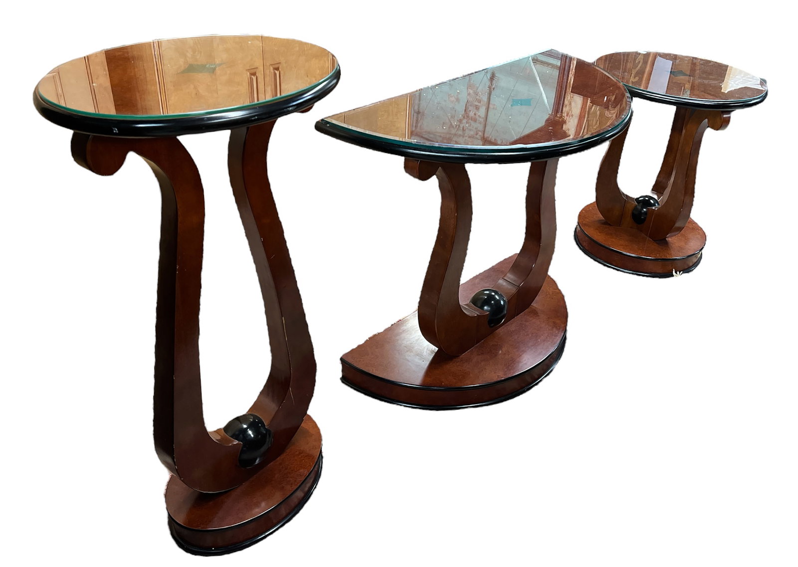 Set of 3 Contemporary Wood Tables. (1 of 2)