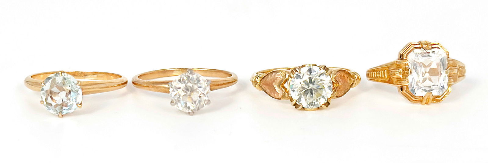 Four 10K Yellow Gold Engagement Style Rings. (1 of 3)