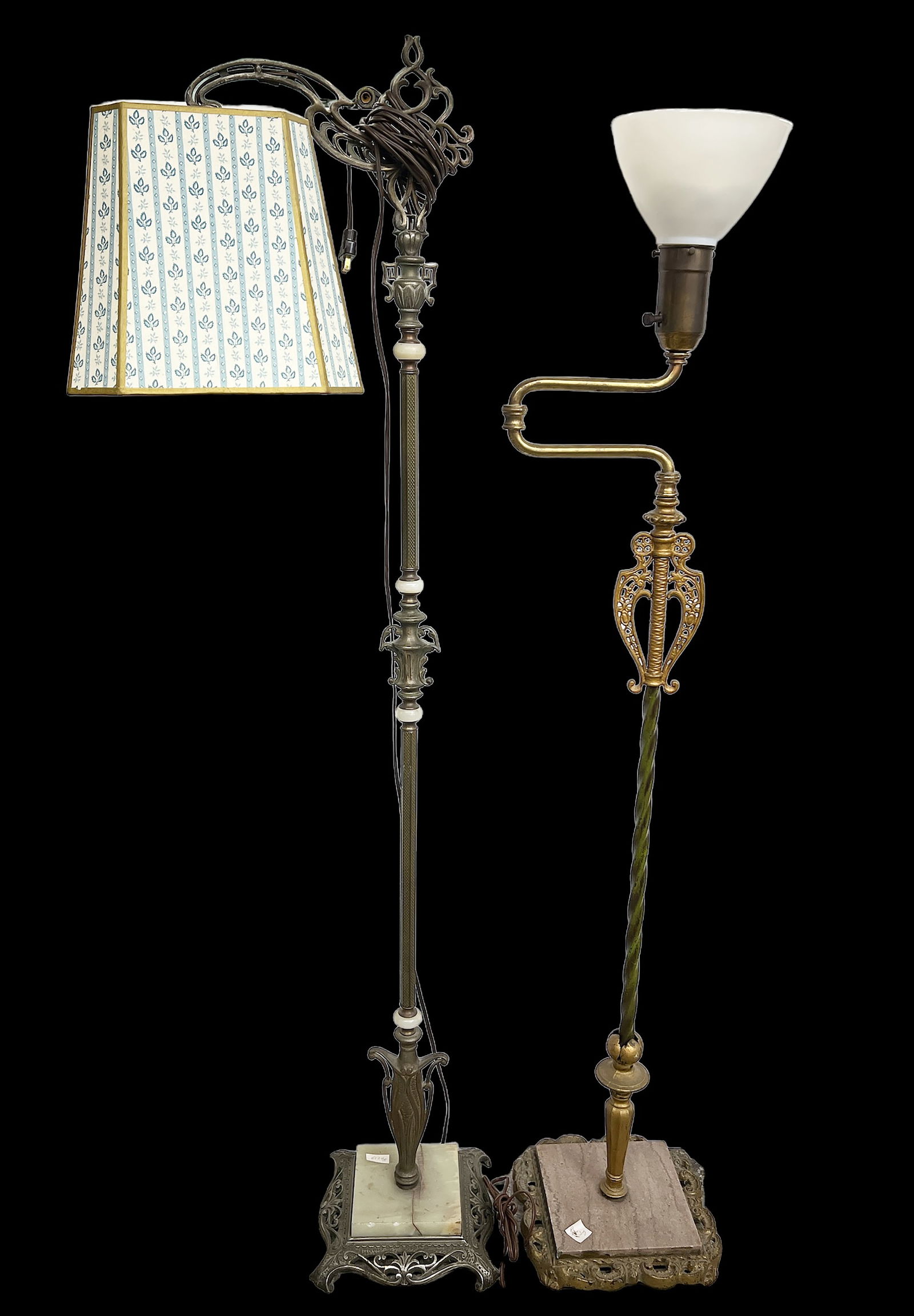 Lot of 2 Antique Art Nouveau Floor Lamps. (1 of 2)