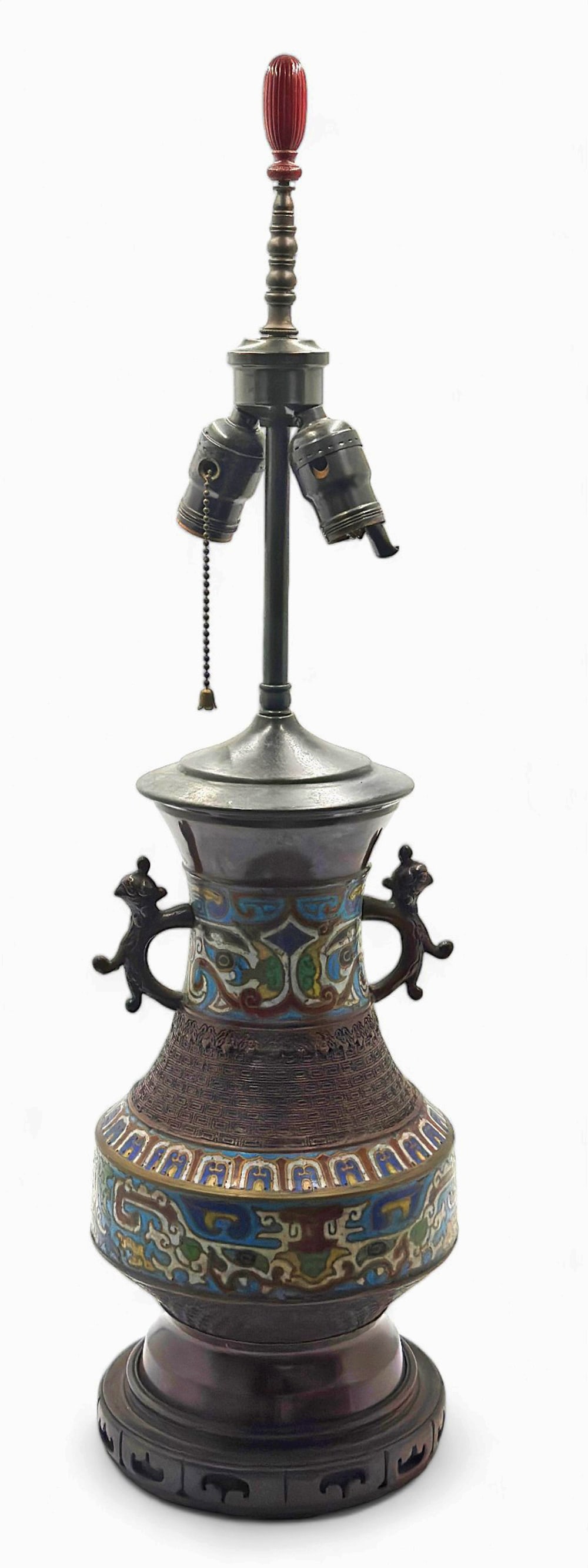 Vintage Asian Champleve Lamp. (1 of 3)