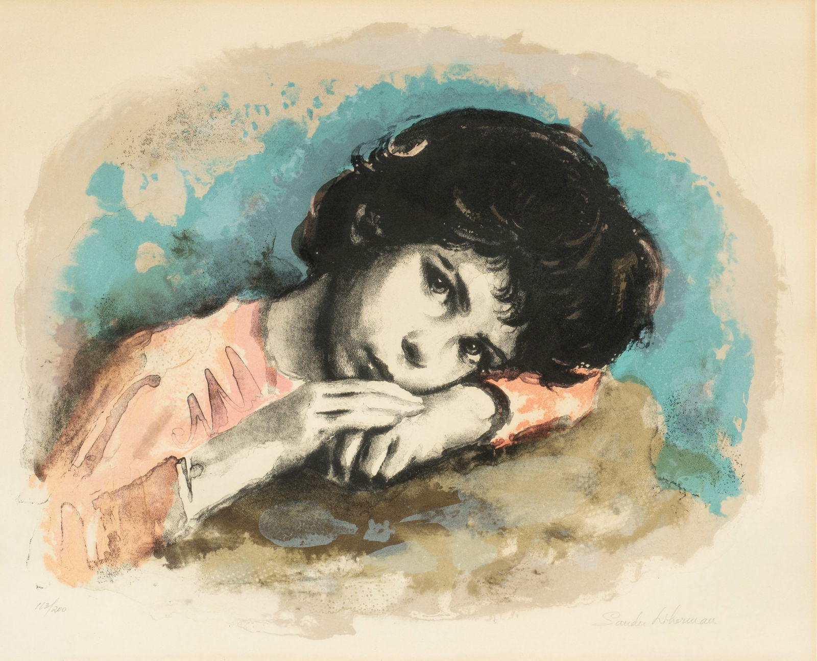 Lithograph of a Child, Sandu Liberman. (1 of 7)