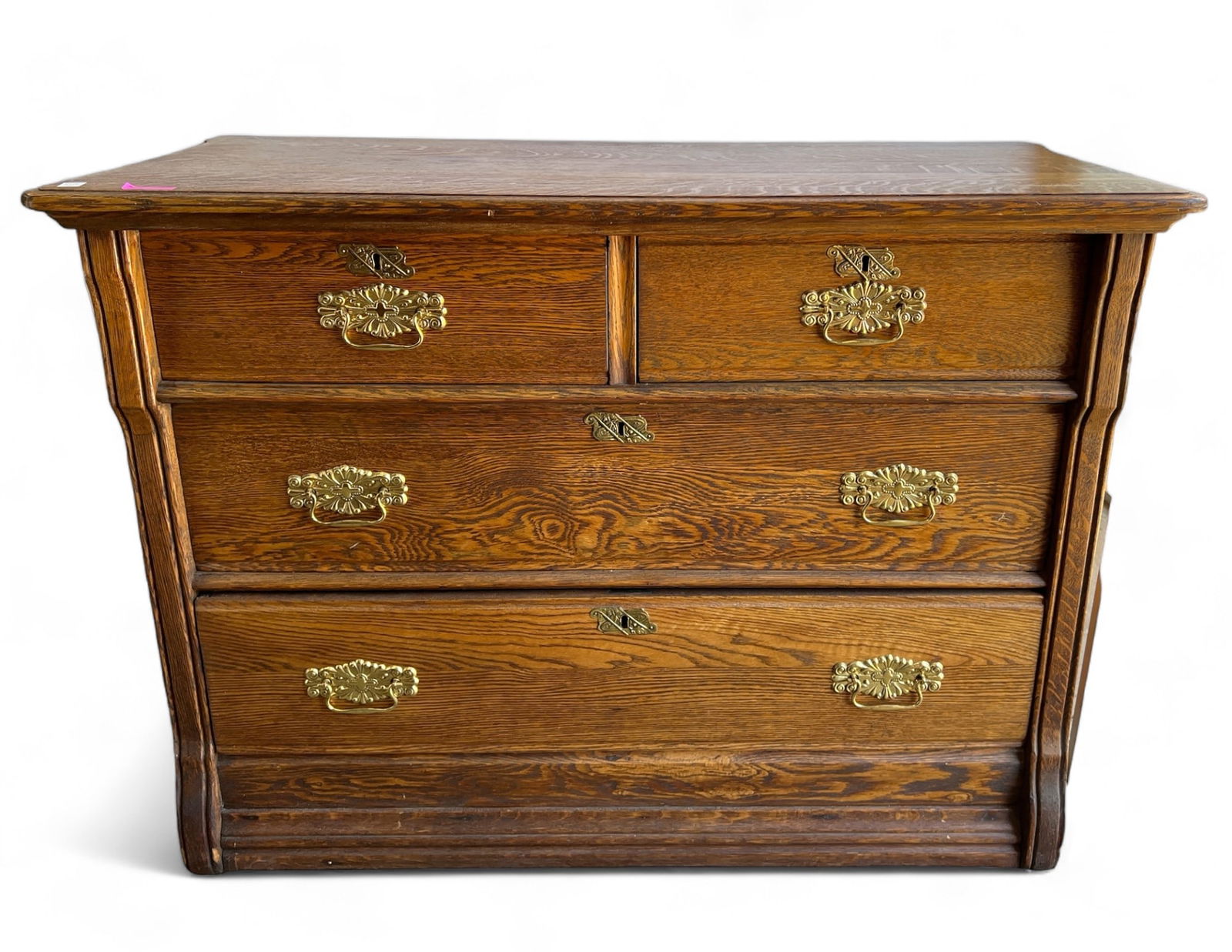 Antique Oak Low Chest. (1 of 2)