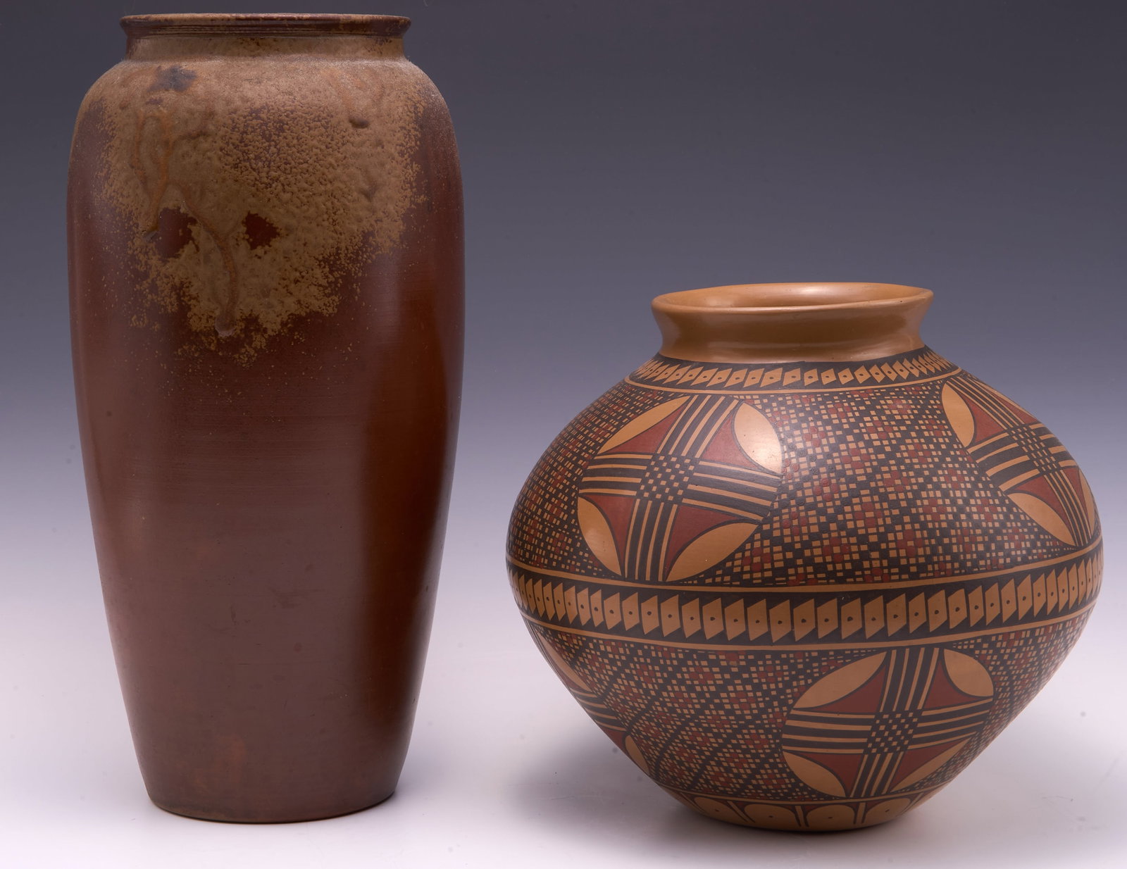 Lot of Two Native American Indian Pottery Pieces. (1 of 4)