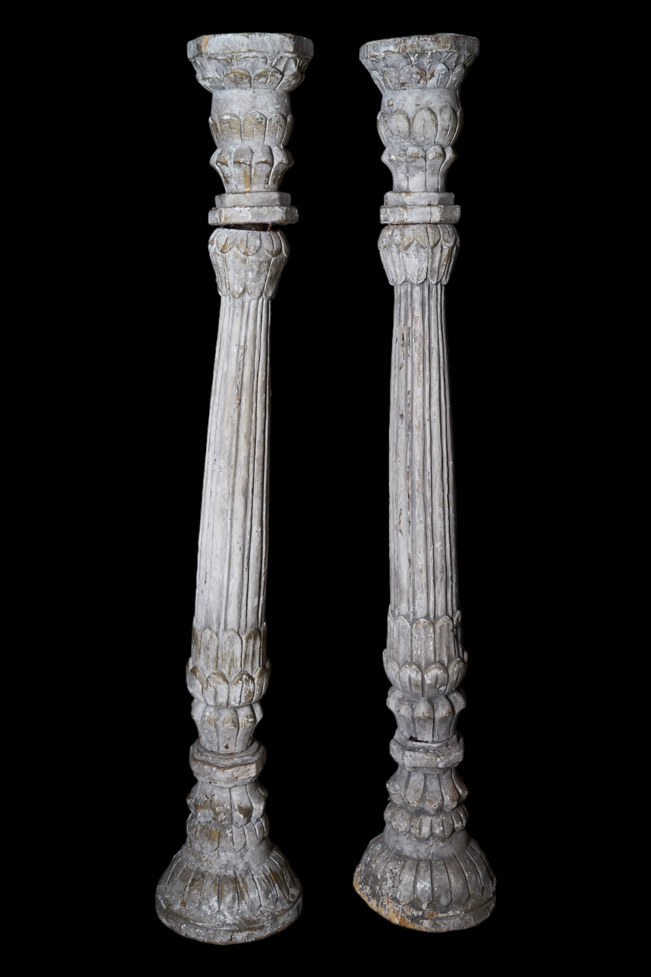 Lot: Folk Art Style Wooden Columns or Pillars. (1 of 2)