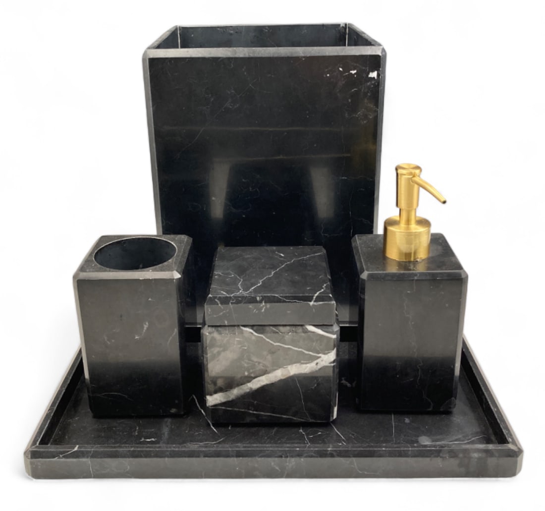 Waterworks Studio Black Marble Bathroom Vanity Set (1 of 5)