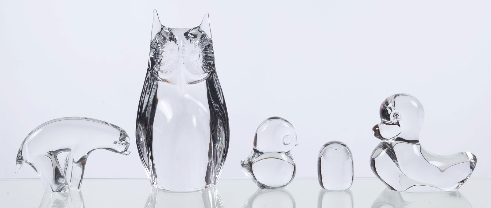 Lot of 6 Crystal Animal Figures - Daum, etc. (1 of 3)