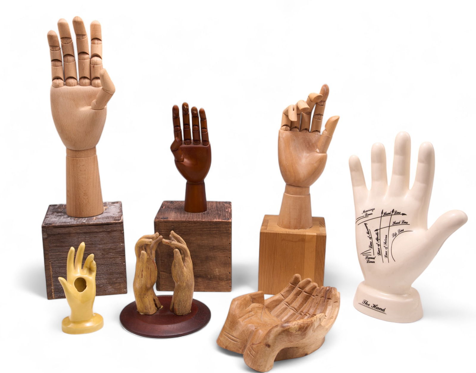 Lot of Assorted Hand Models and Sculptures. (1 of 3)