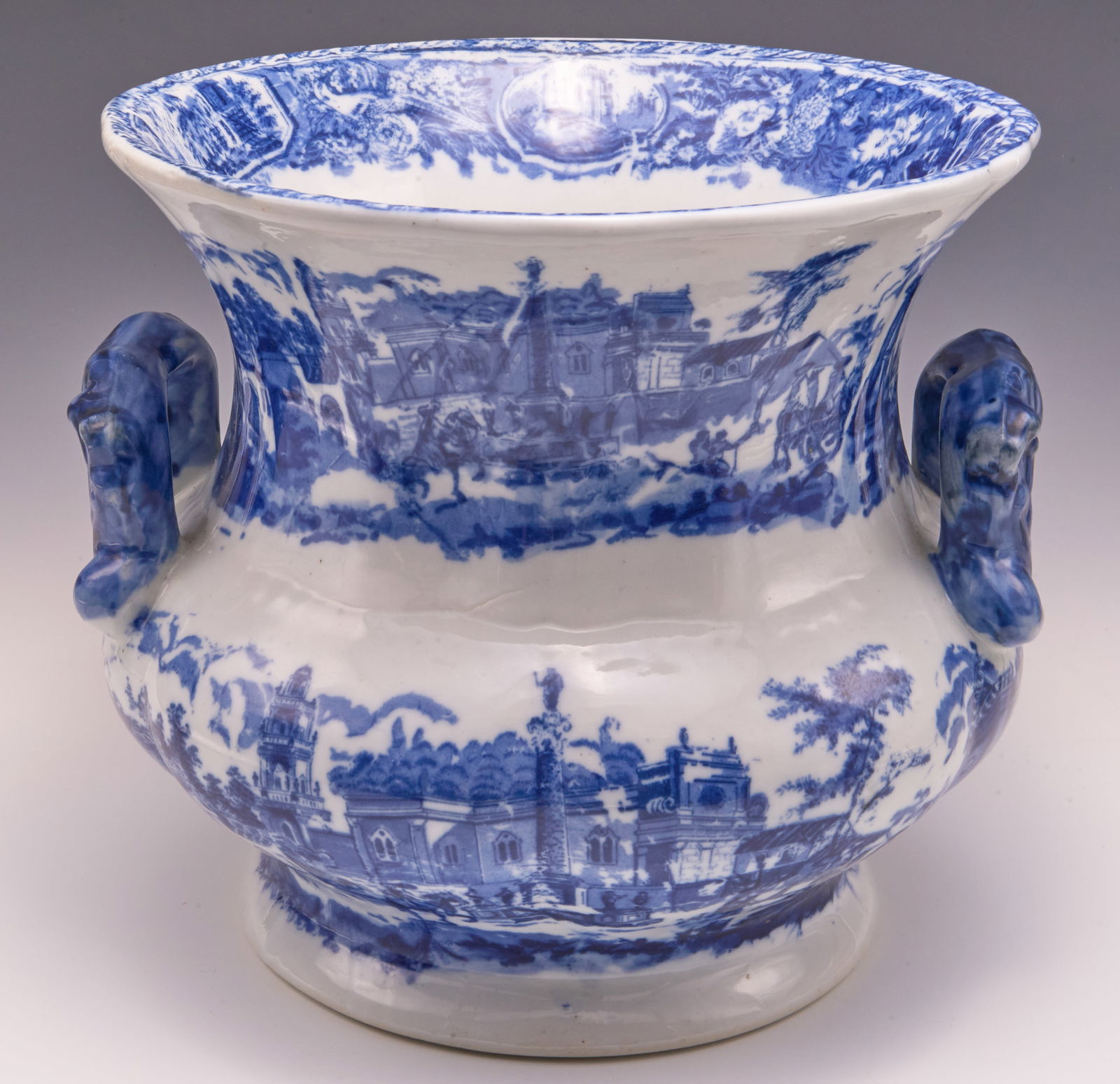 Victoria Ware Ironstone Flow Blue Vase or Pot. (1 of 3)