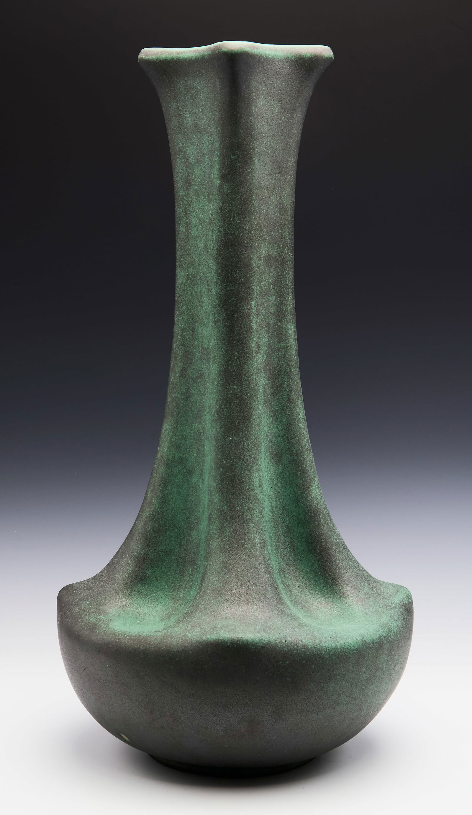 Teco Pottery 16" Matte Green Vase, Model 182. (1 of 10)