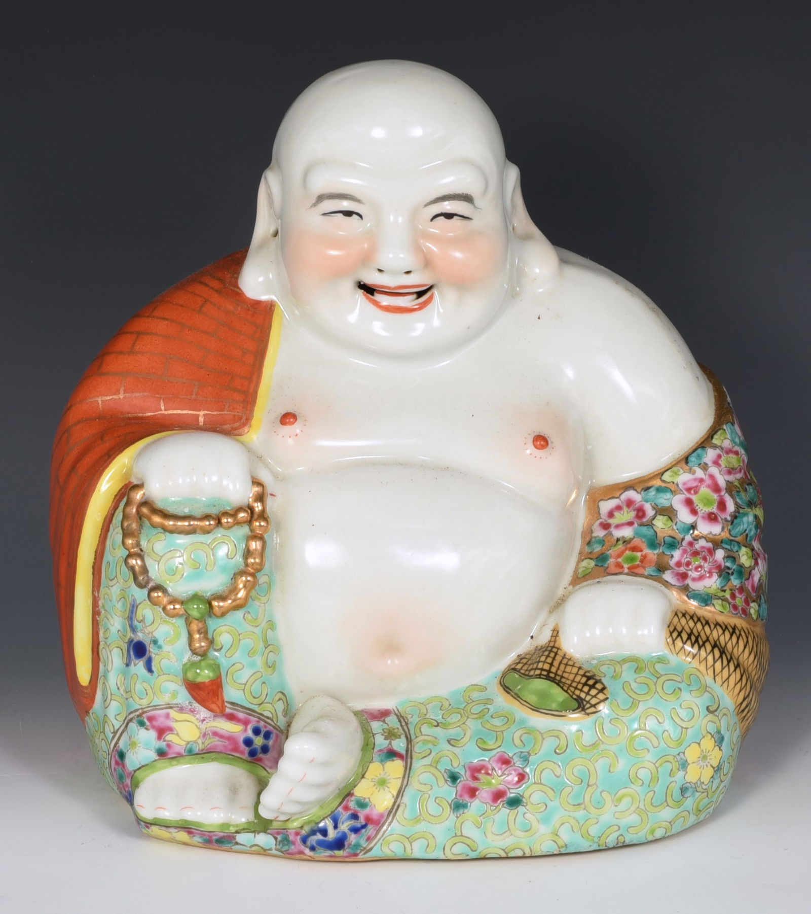 Chinese Porcelain Laughing Buddha Figure. (1 of 4)