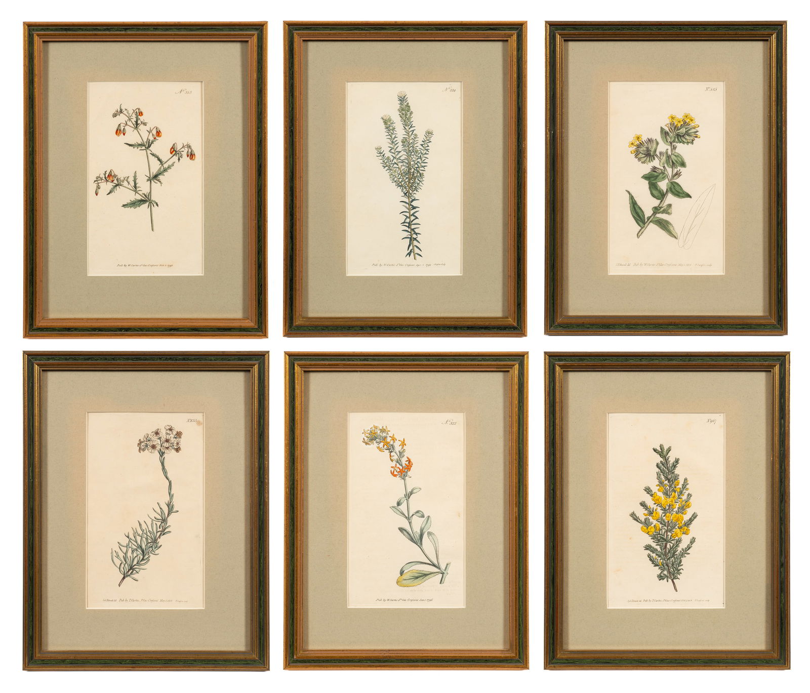 Lot of 6 Antique Hand Colored Engravings. (1 of 20)