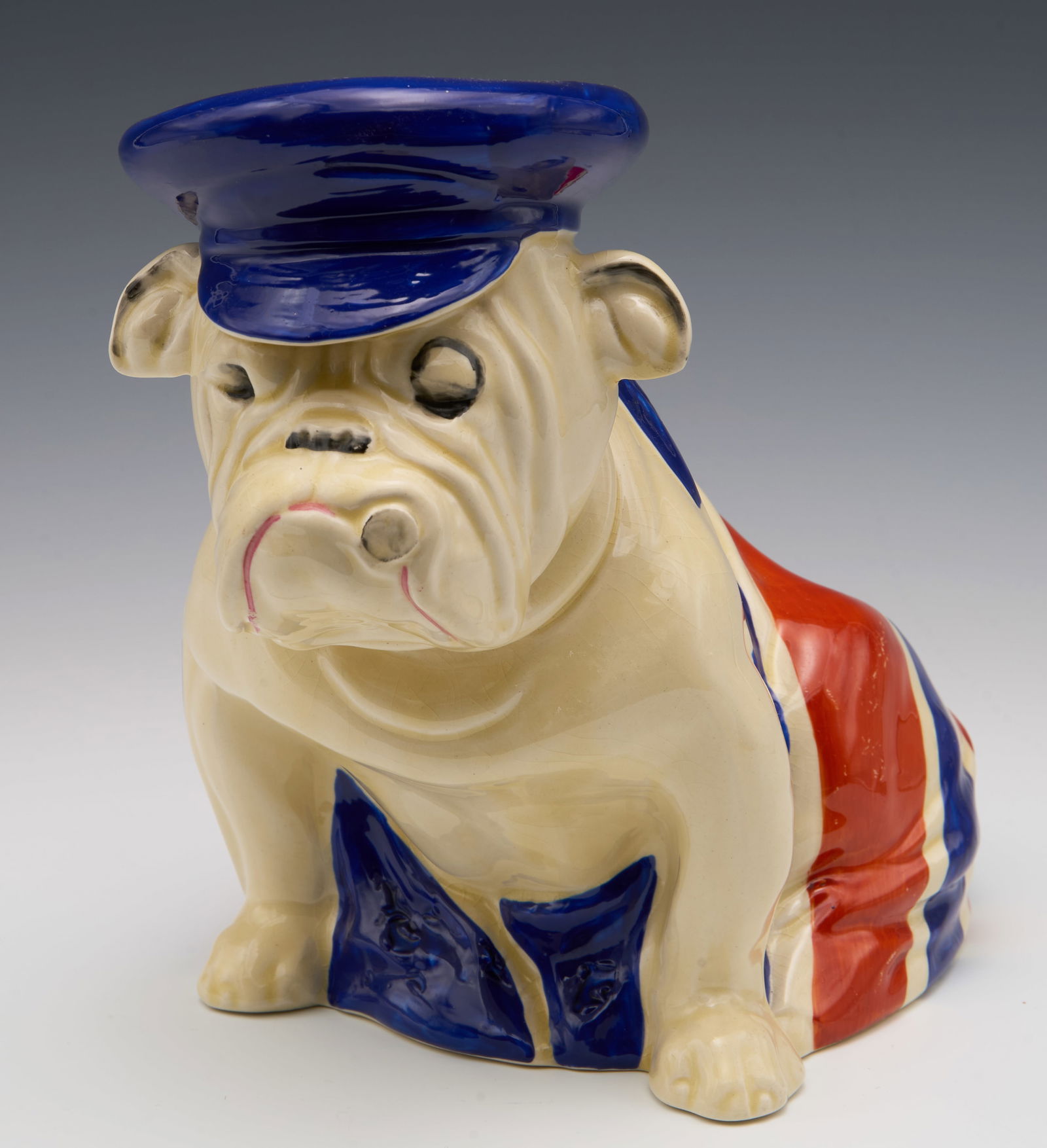 Royal Doulton UK Flag Bulldog w/ Cap & Cigar. (1 of 6)
