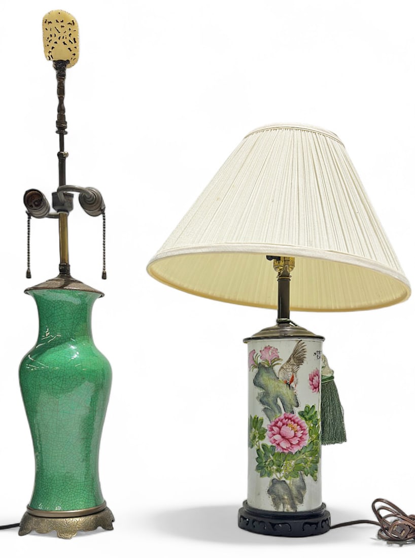 Lot of Two Chinese Porcelain Lamps. (1 of 3)