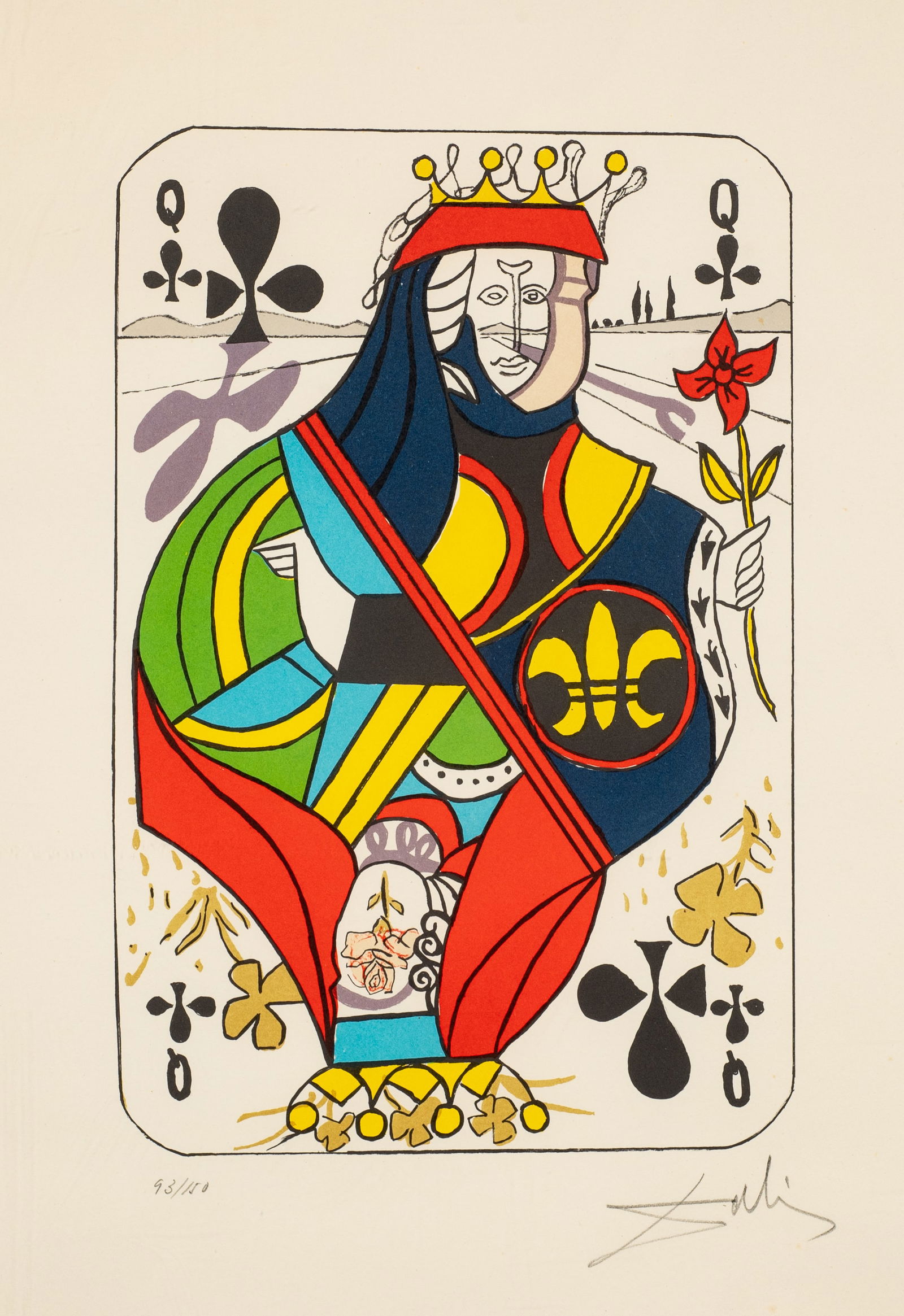 "Queen of Clubs", Salvador Dali Lithograph. (1 of 6)