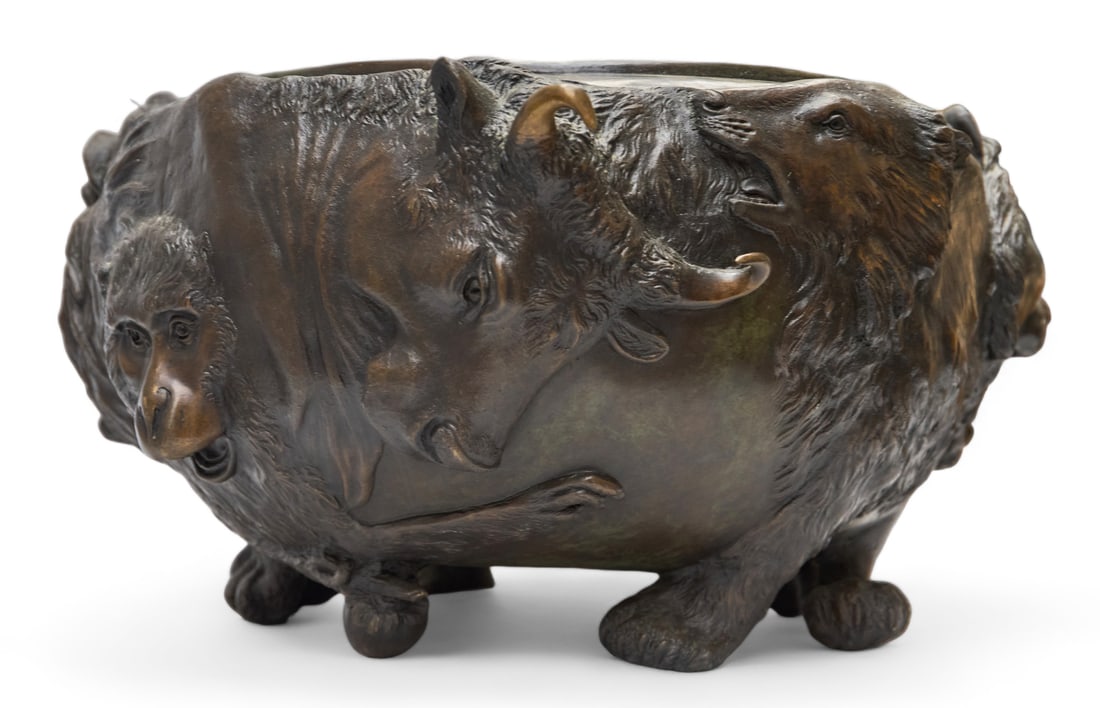Bronze Jardiniere w/ Animals - Genryusai Seiya. (1 of 6)