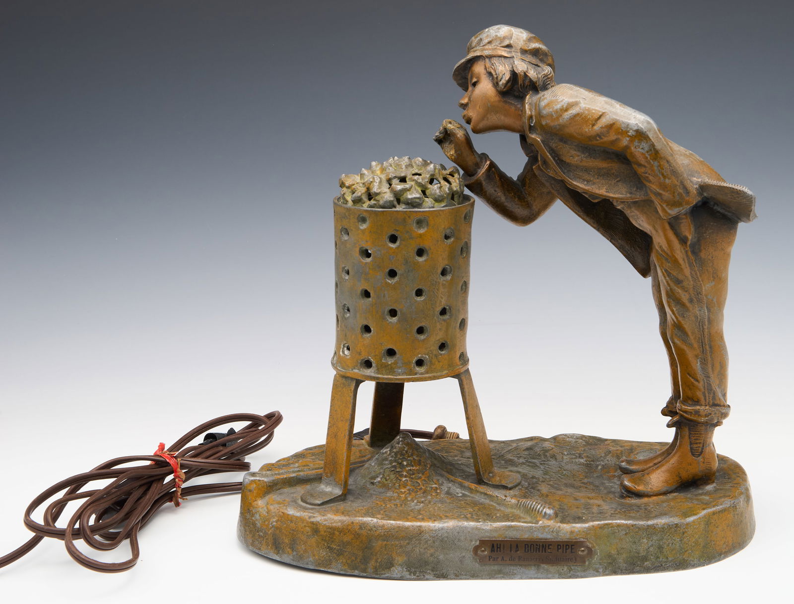 Cast Metal Smoking Lamp, After de Ranieri. (1 of 13)