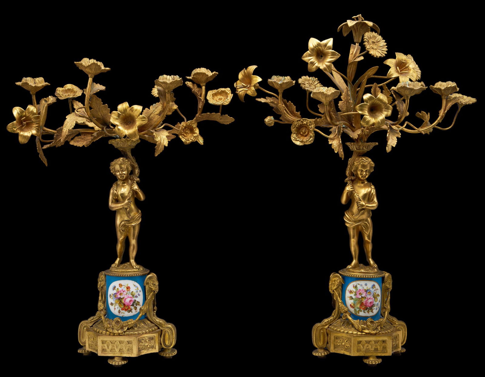 Pair of Gilded Bronze Putti Candelabra- Sevres? (1 of 20)
