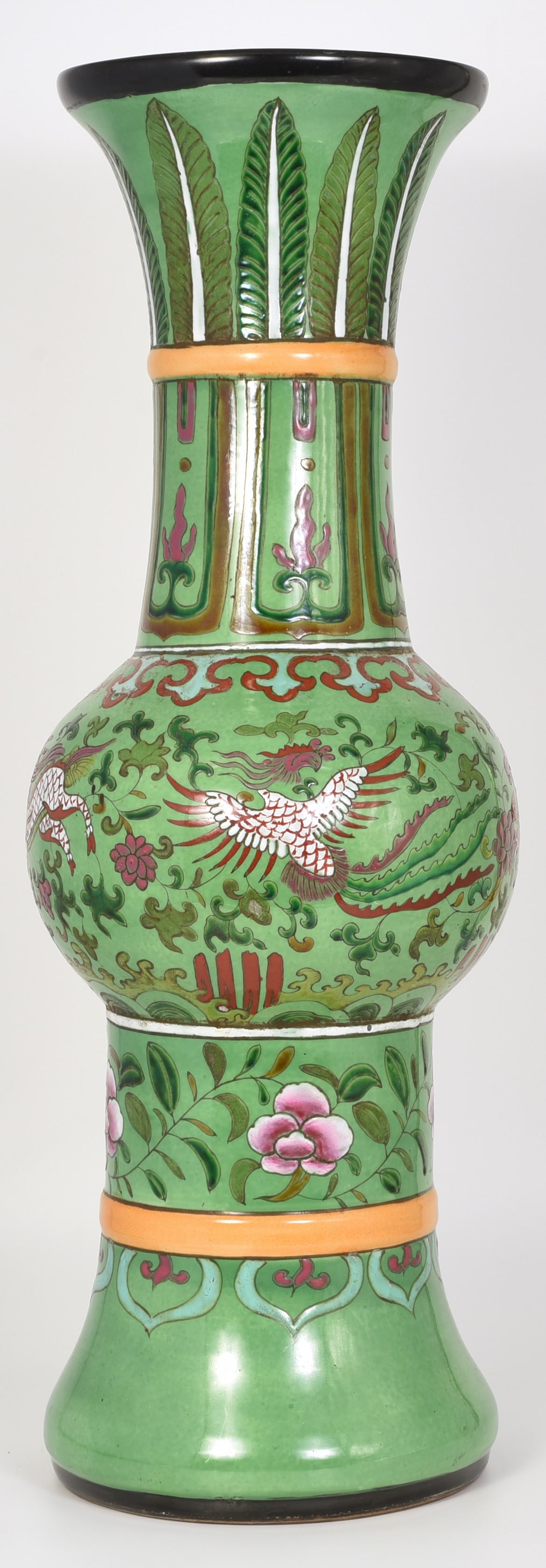 Large Porcelain Chinese Vase w/ Animal Designs. (1 of 5)
